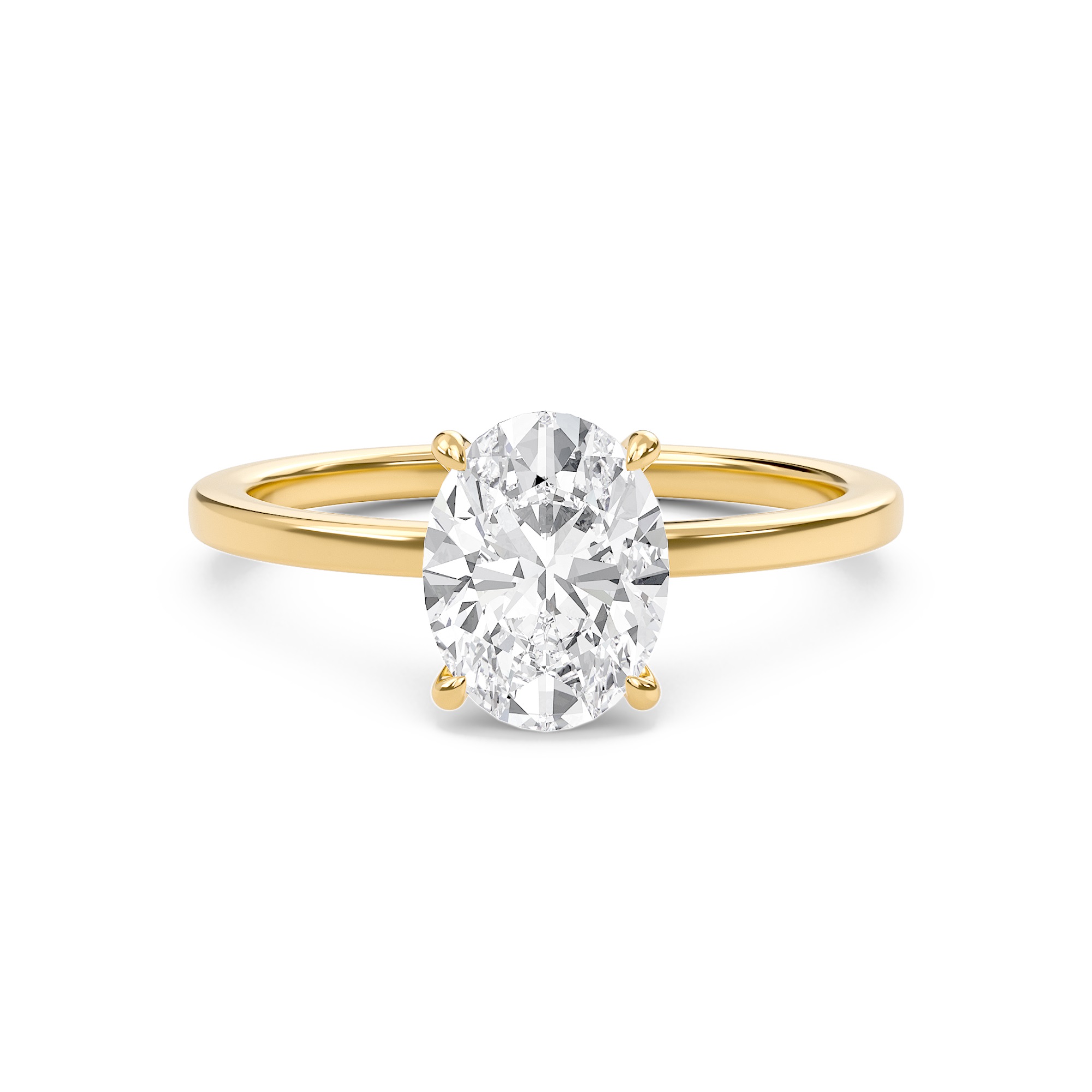 Oval Classic Solitaire knife edge Ring