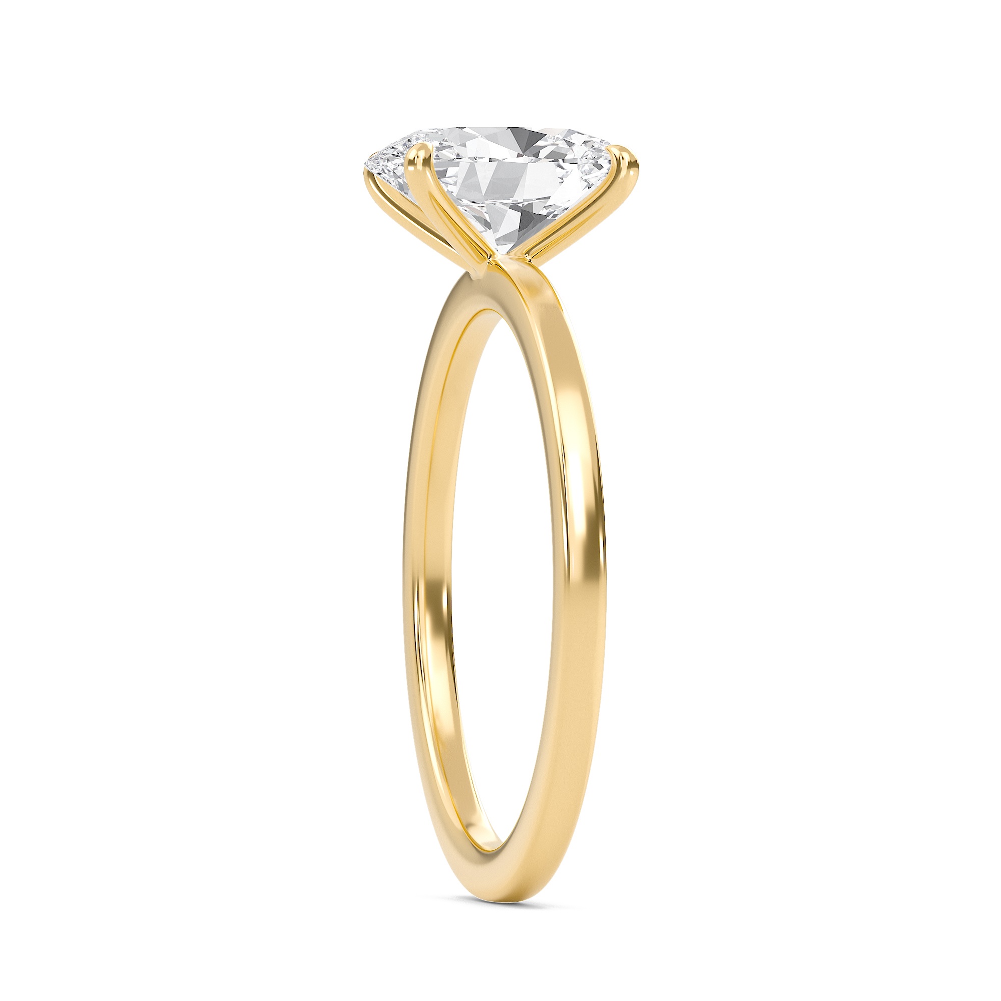 Oval Classic Solitaire knife edge Ring