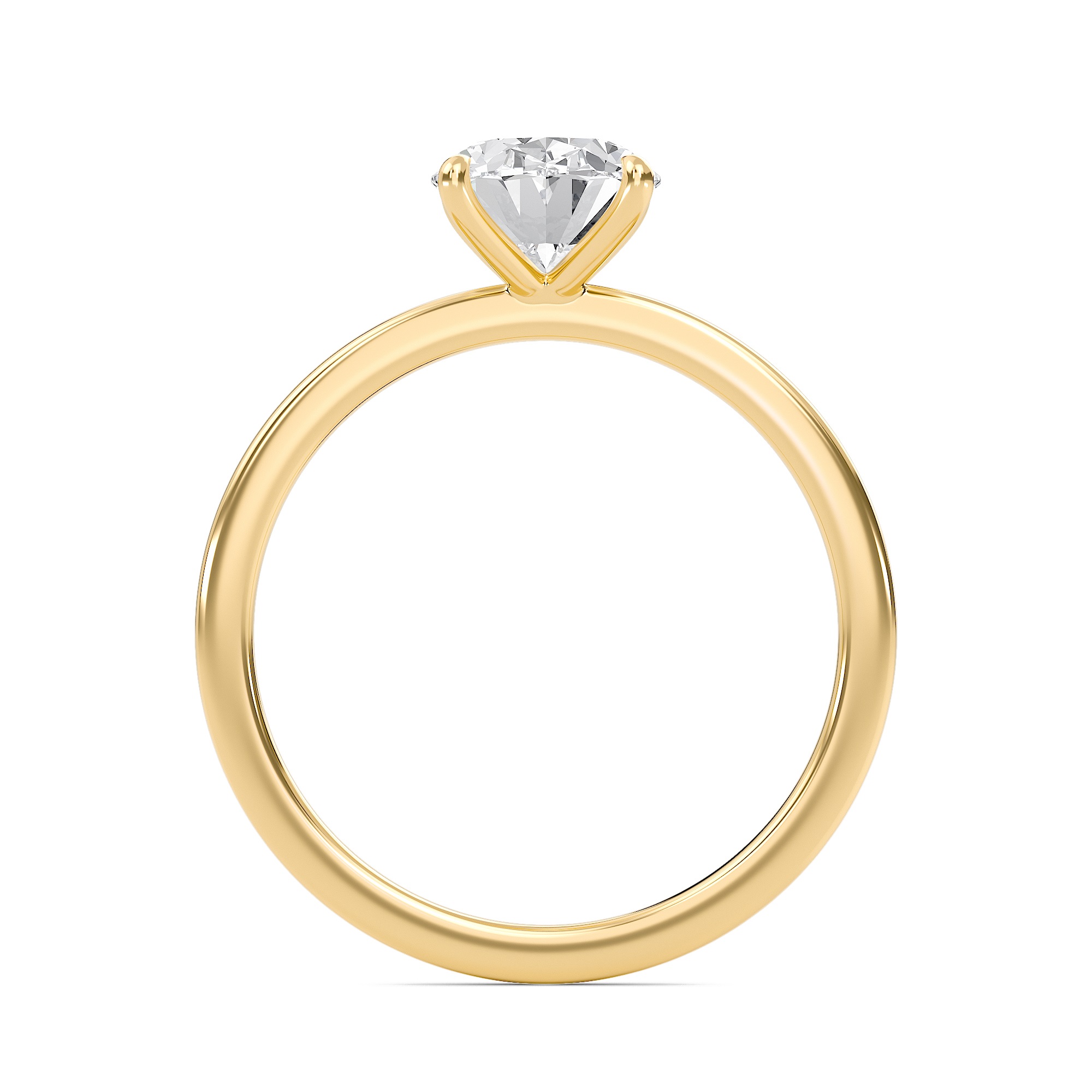 Oval Classic Solitaire knife edge Ring