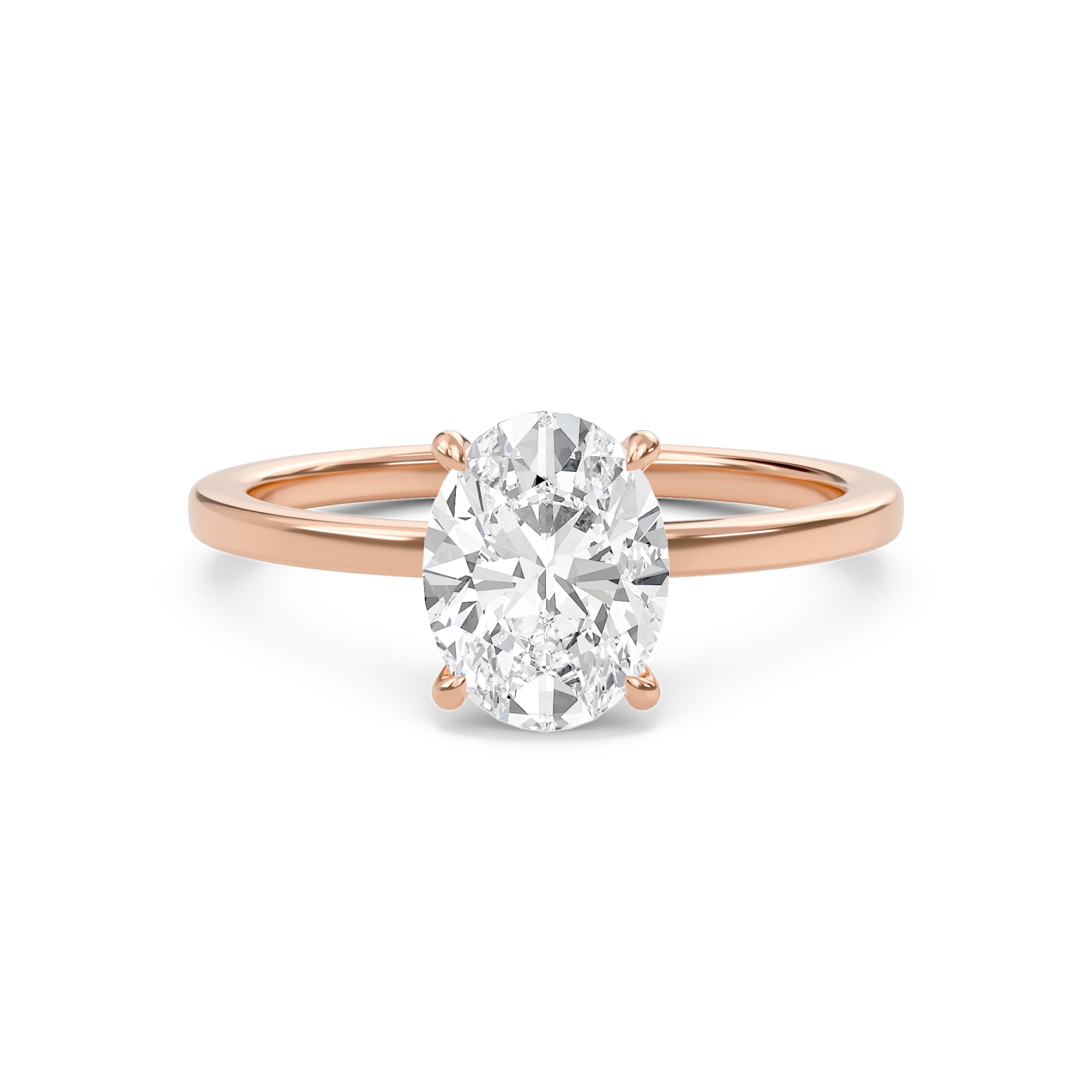 Oval Classic Solitaire knife edge Ring