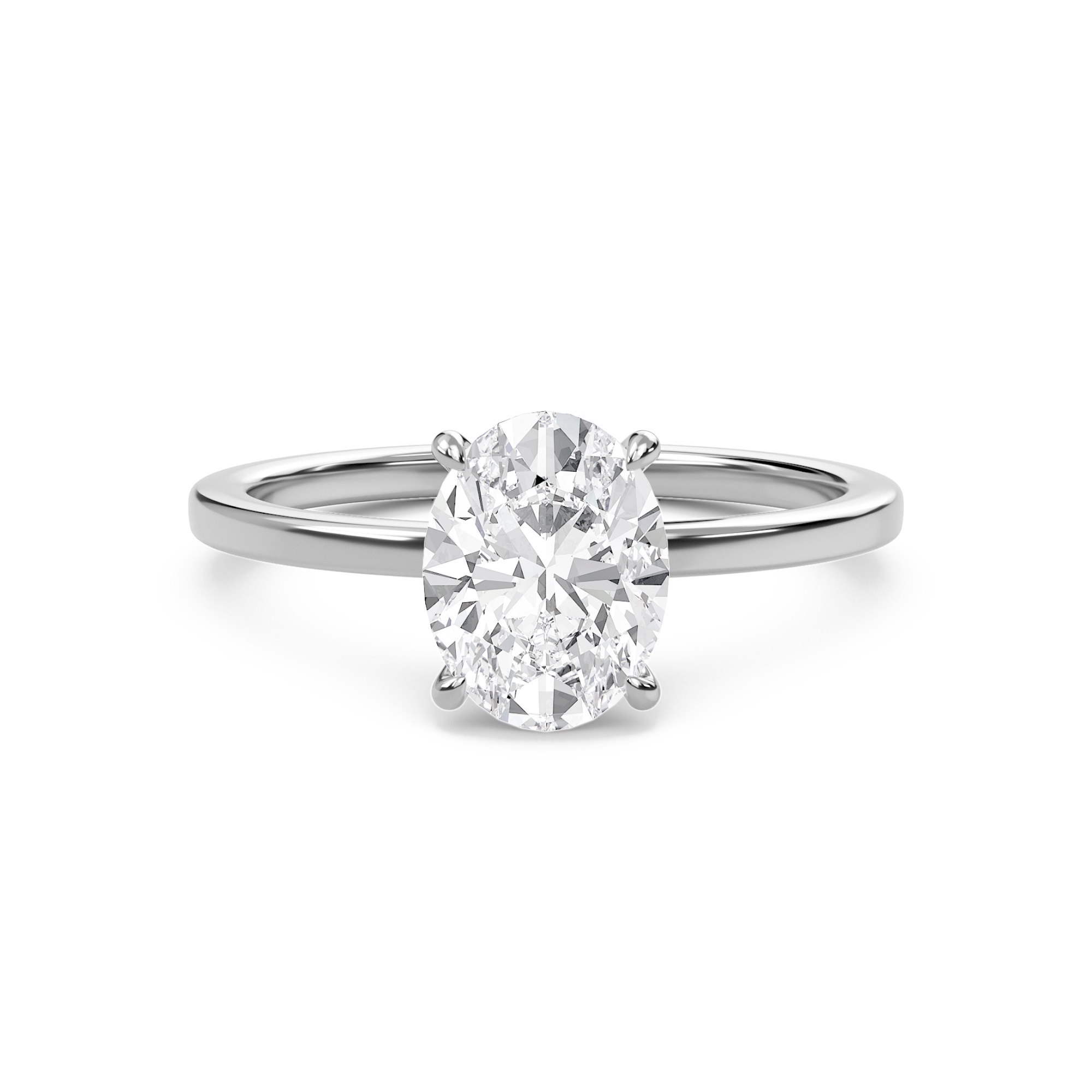 Oval Classic Solitaire knife edge Ring