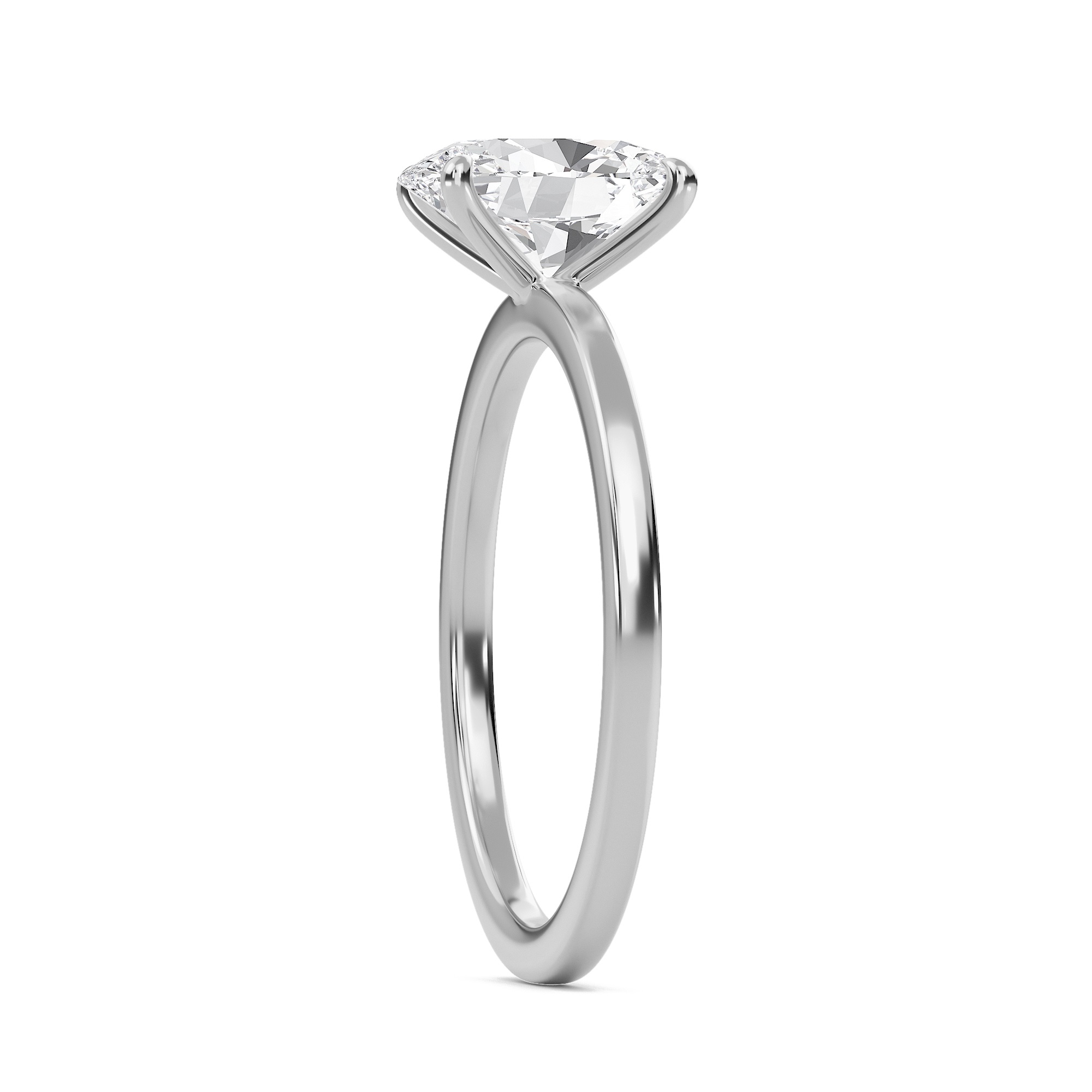 Oval Classic Solitaire knife edge Ring