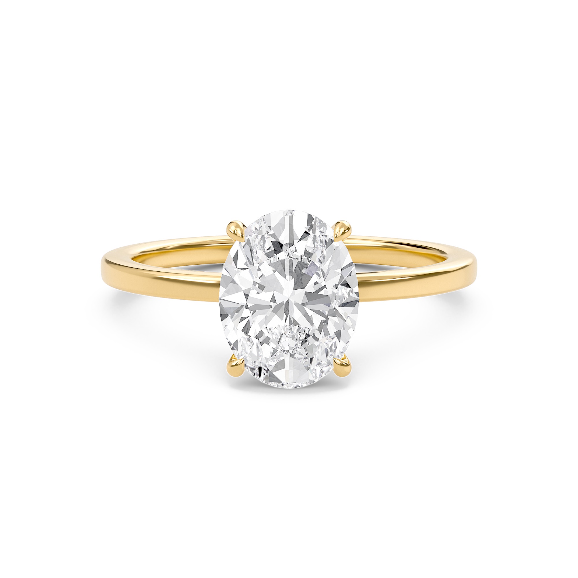 Oval Classic Solitaire knife edge Ring