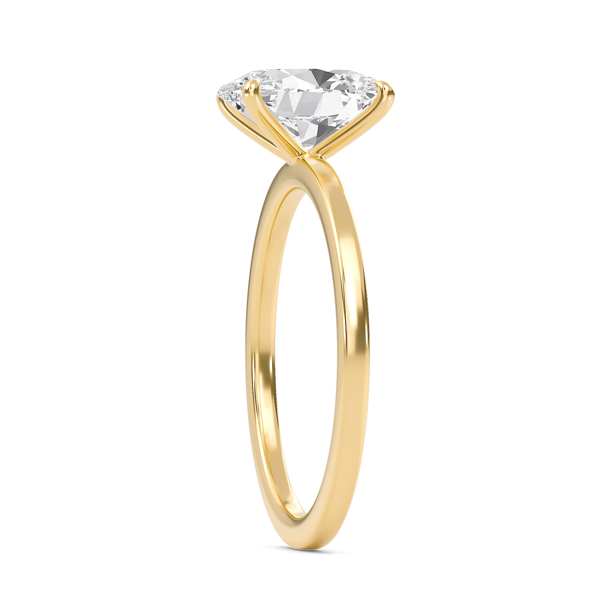 Oval Classic Solitaire knife edge Ring