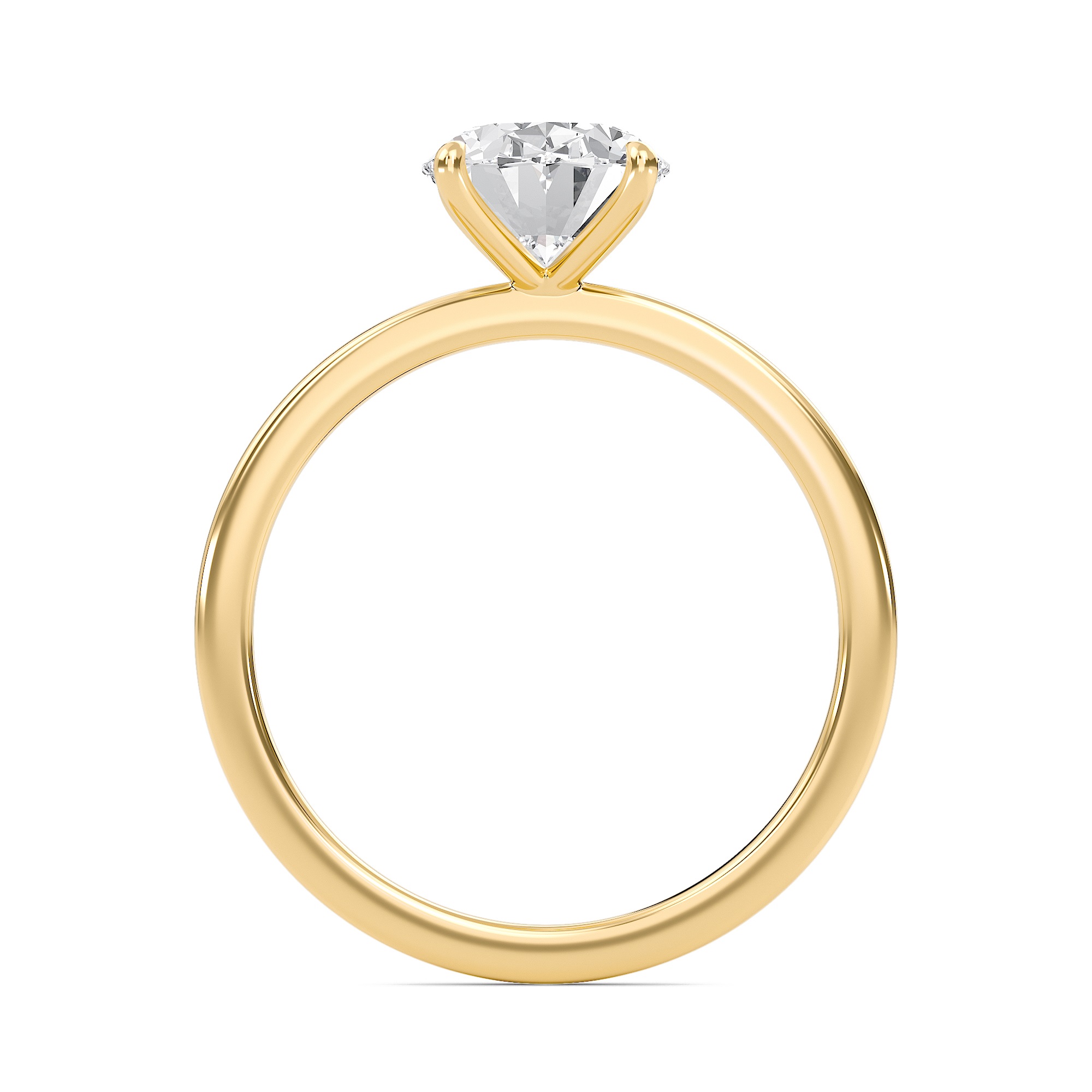 Oval Classic Solitaire knife edge Ring