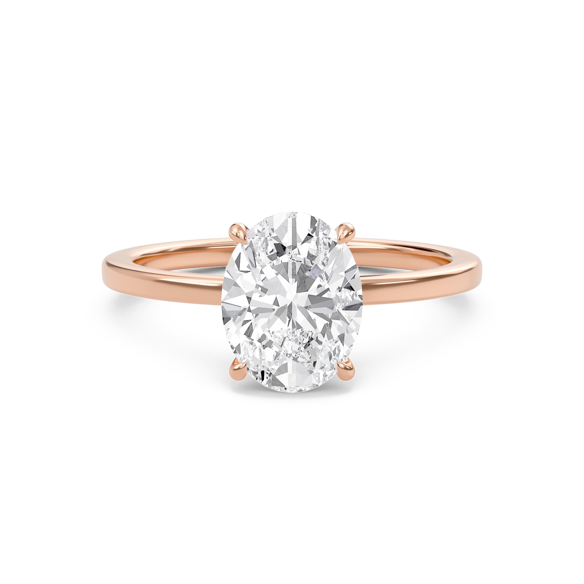 Oval Classic Solitaire knife edge Ring