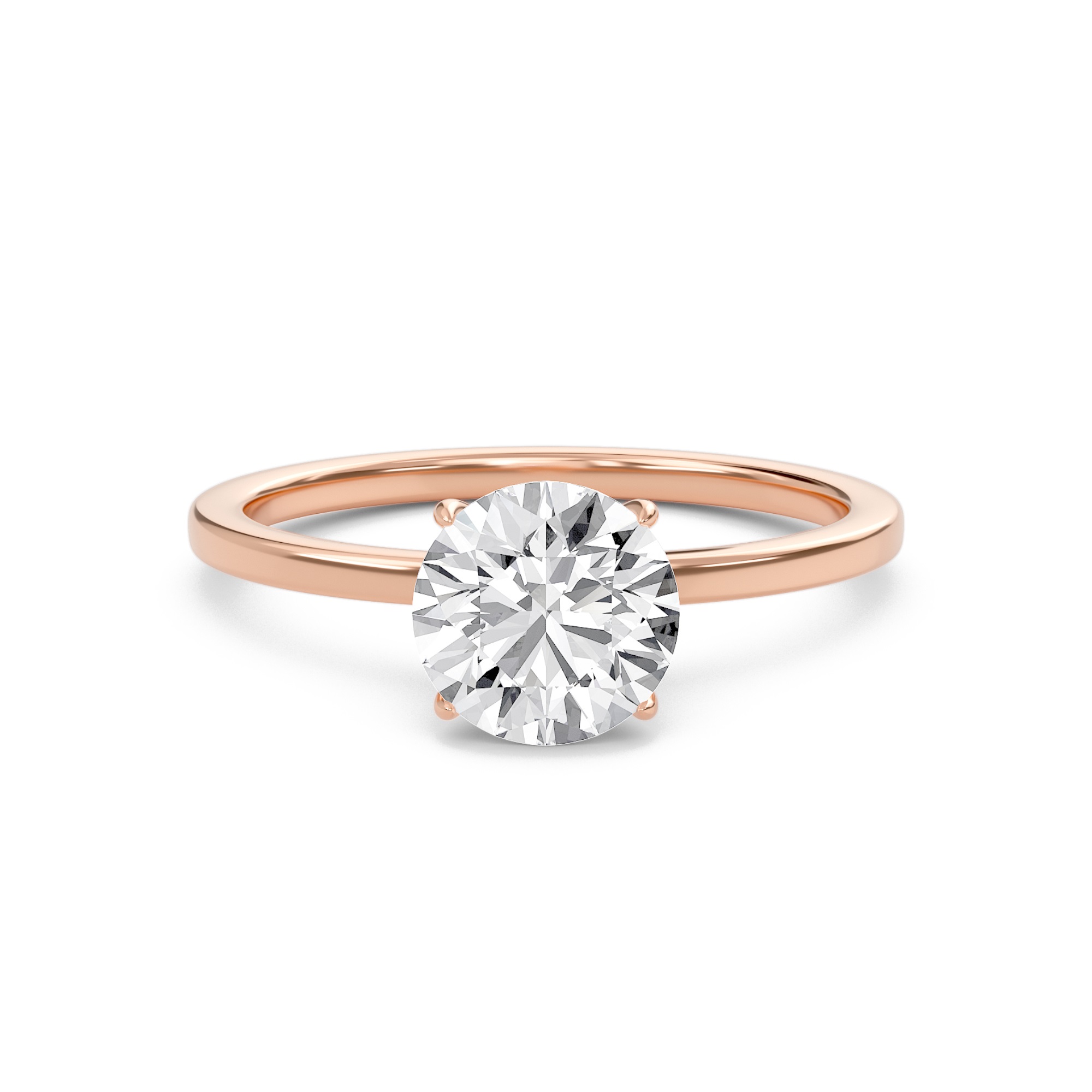 Round Classic Solitaire knife edge Ring