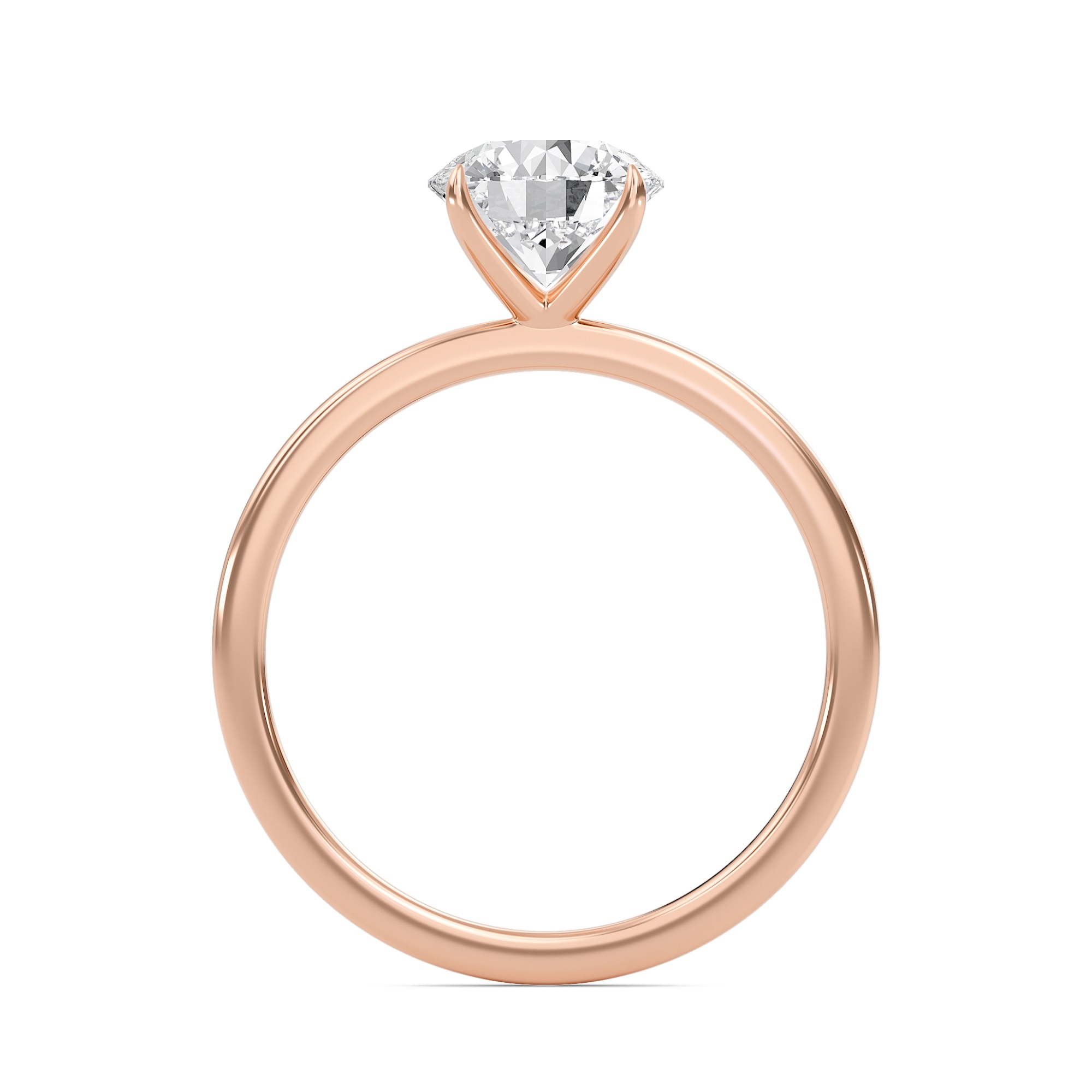 Round Classic Solitaire knife edge Ring