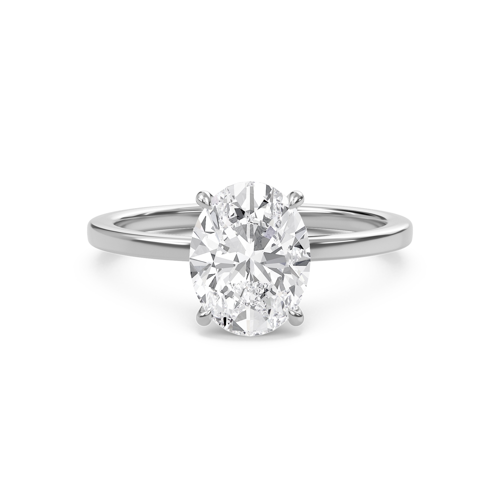 Oval Classic Solitaire knife edge Ring