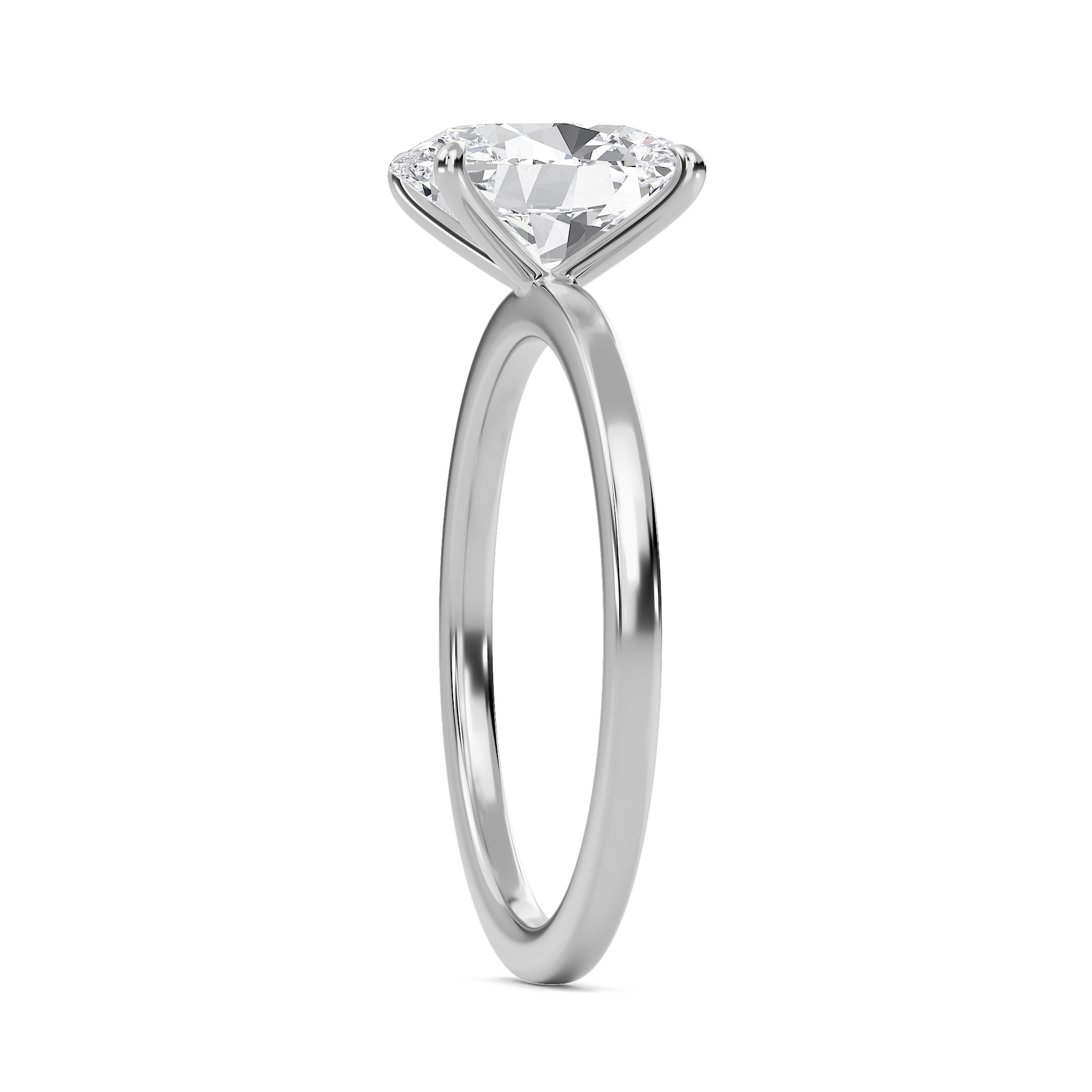 Oval Classic Solitaire knife edge Ring