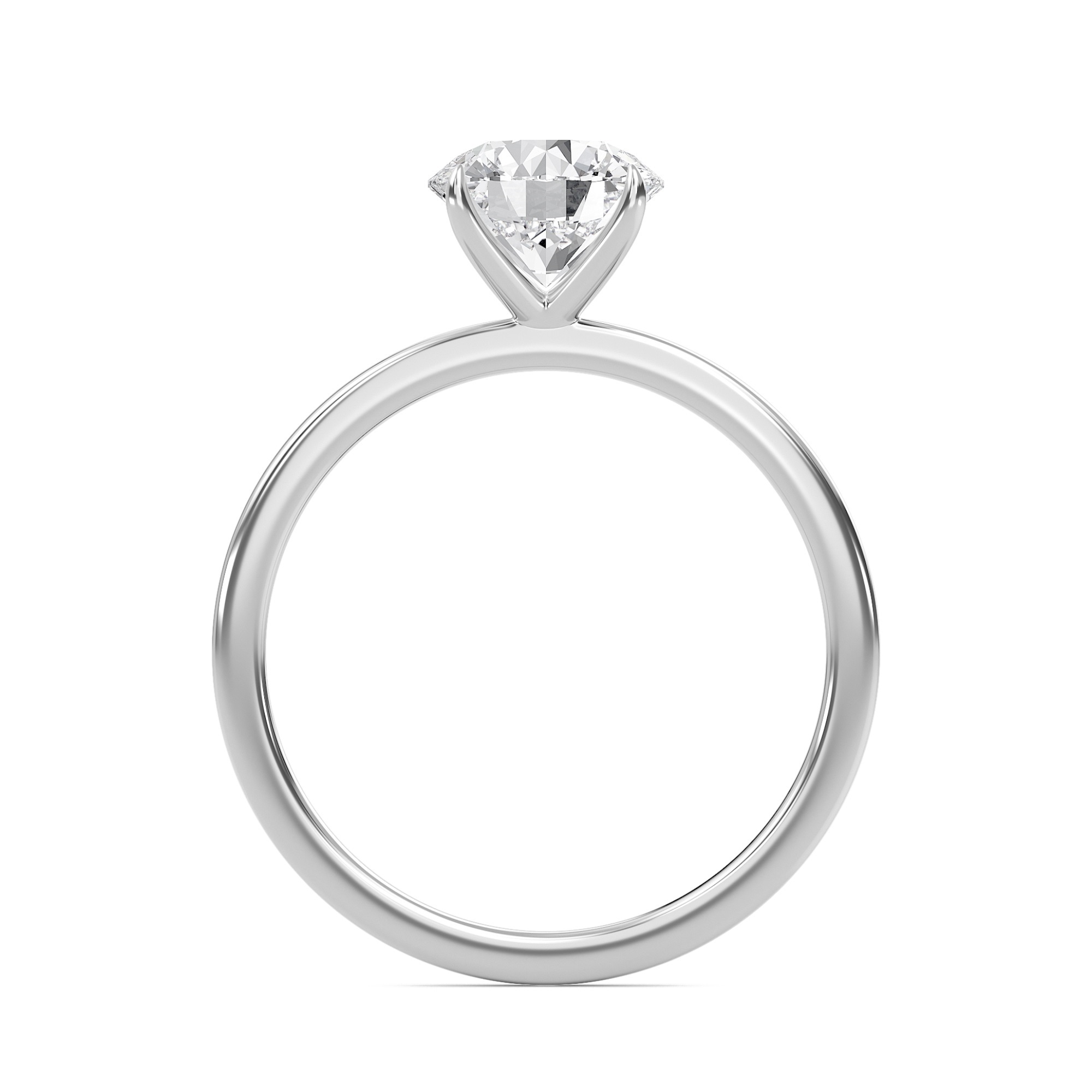 Round Classic Solitaire knife edge Ring