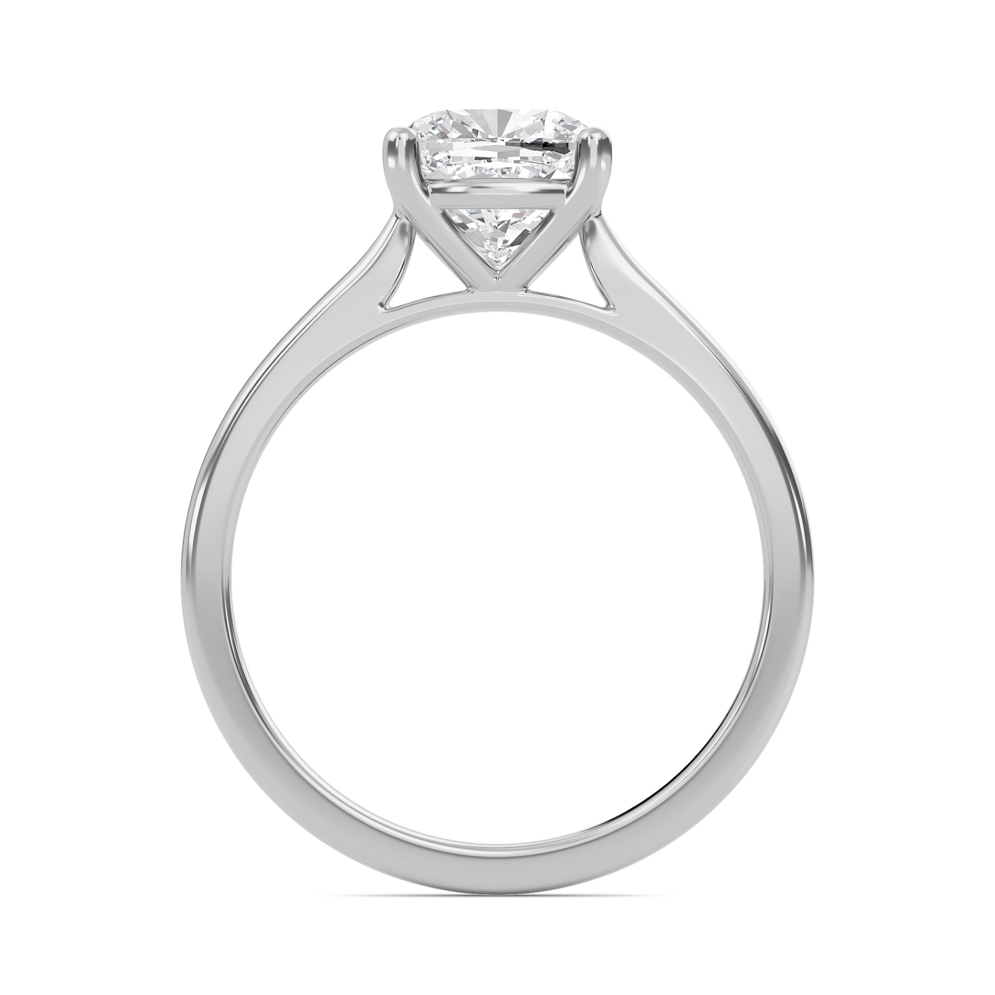 Cushion Classic Solitaire Cathedral Ring