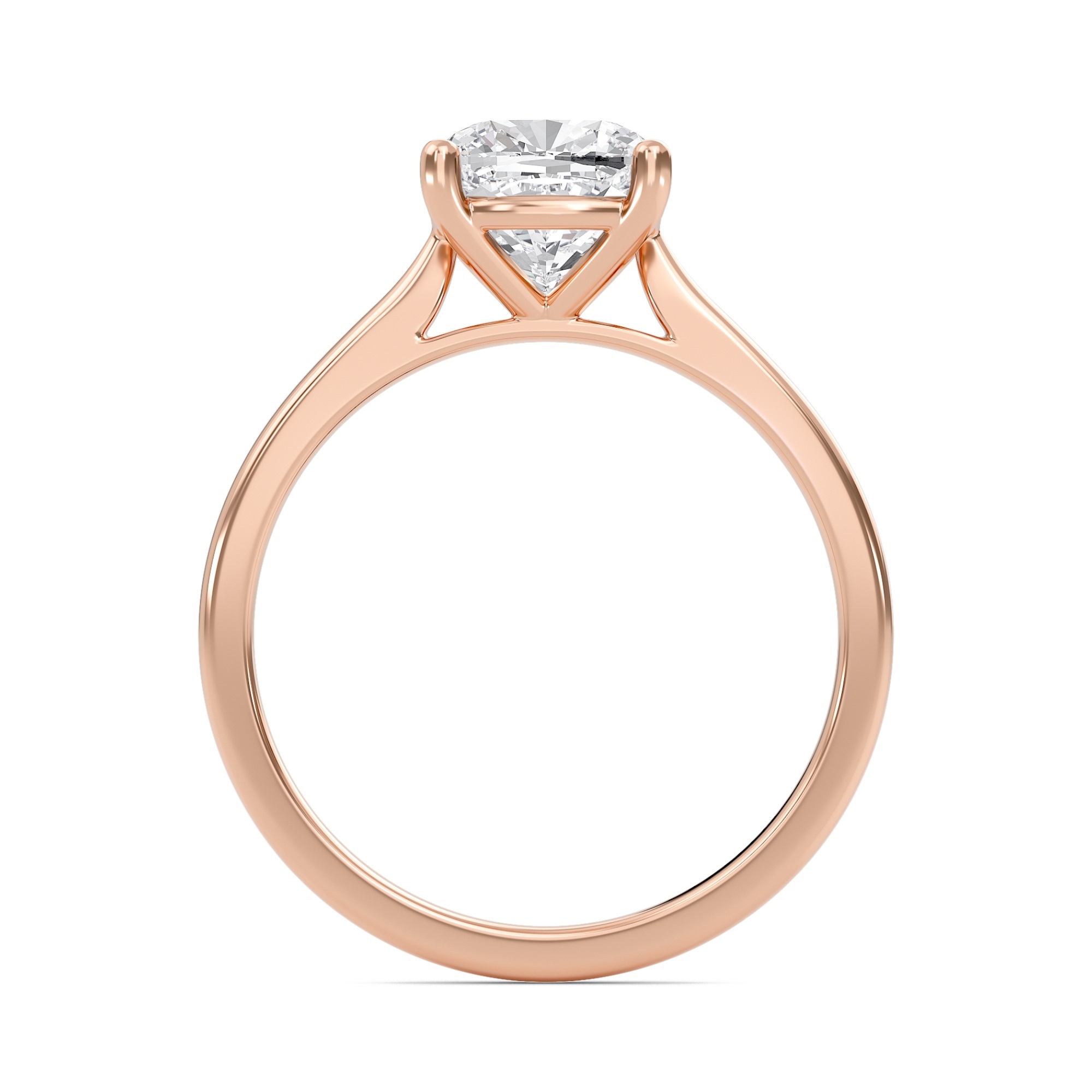 Cushion Classic Solitaire Cathedral Ring