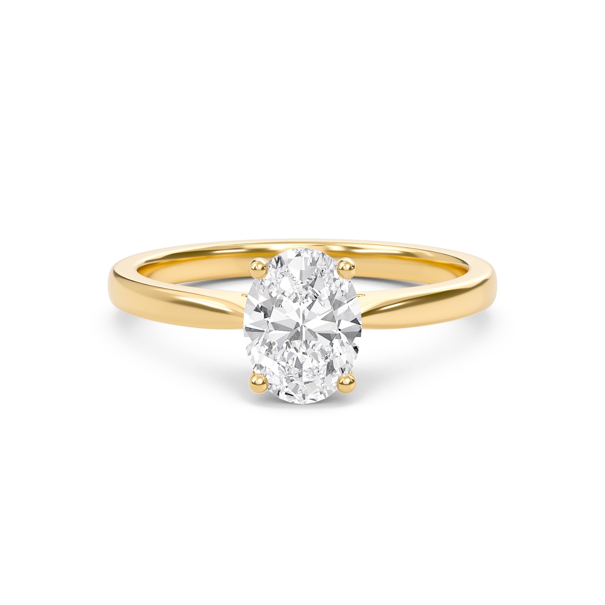 Oval Classic Solitaire Cathedral Ring