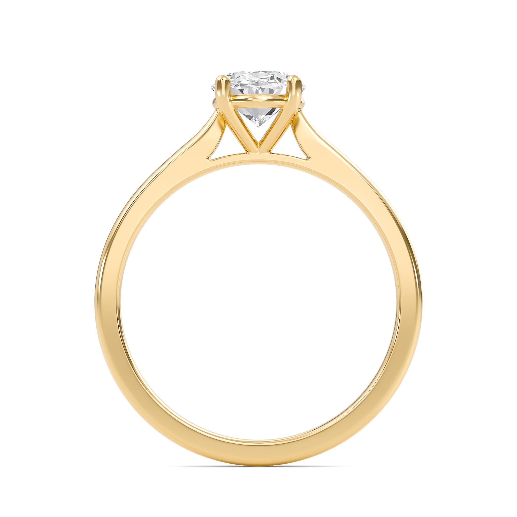 Oval Classic Solitaire Cathedral Ring