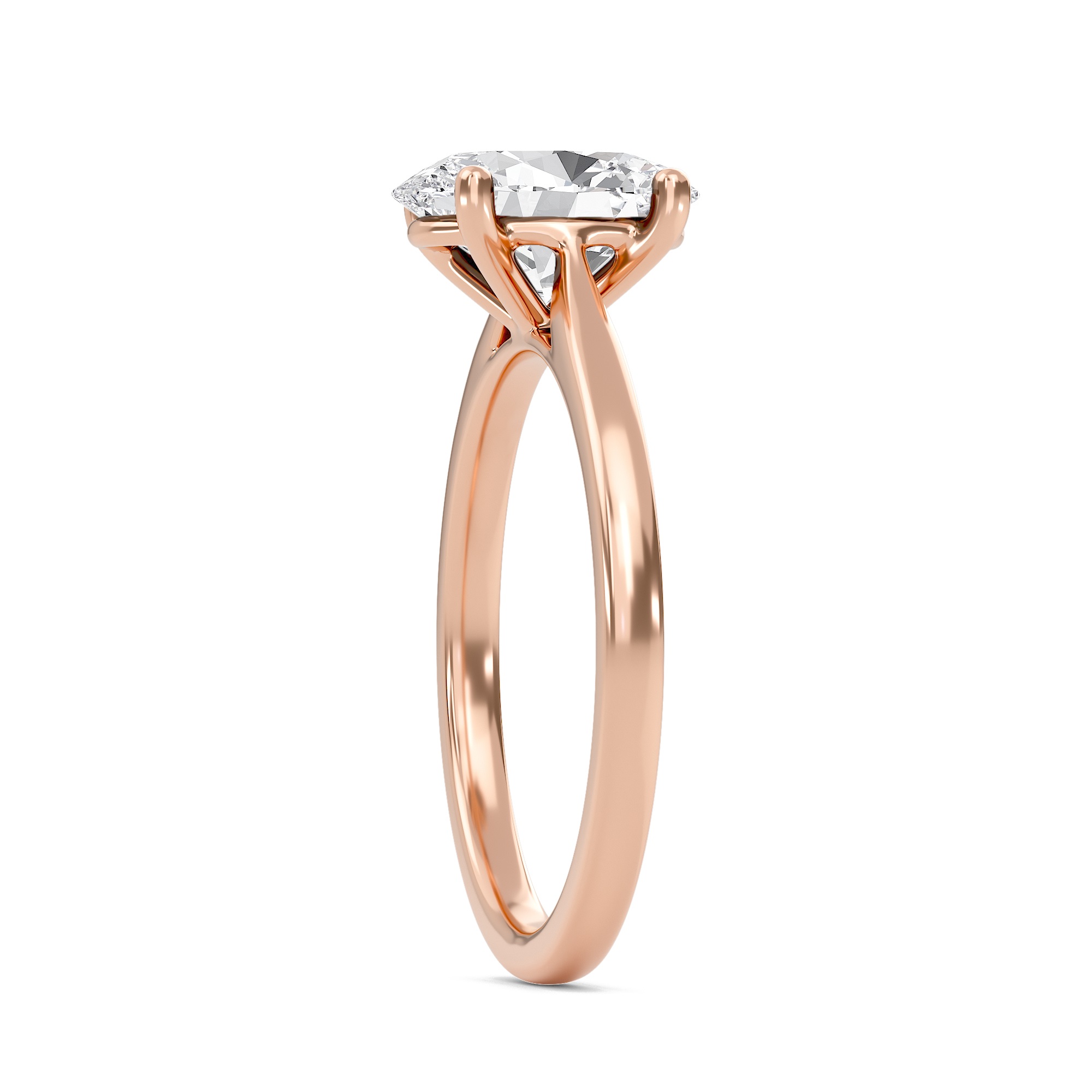 Oval Classic Solitaire Cathedral Ring