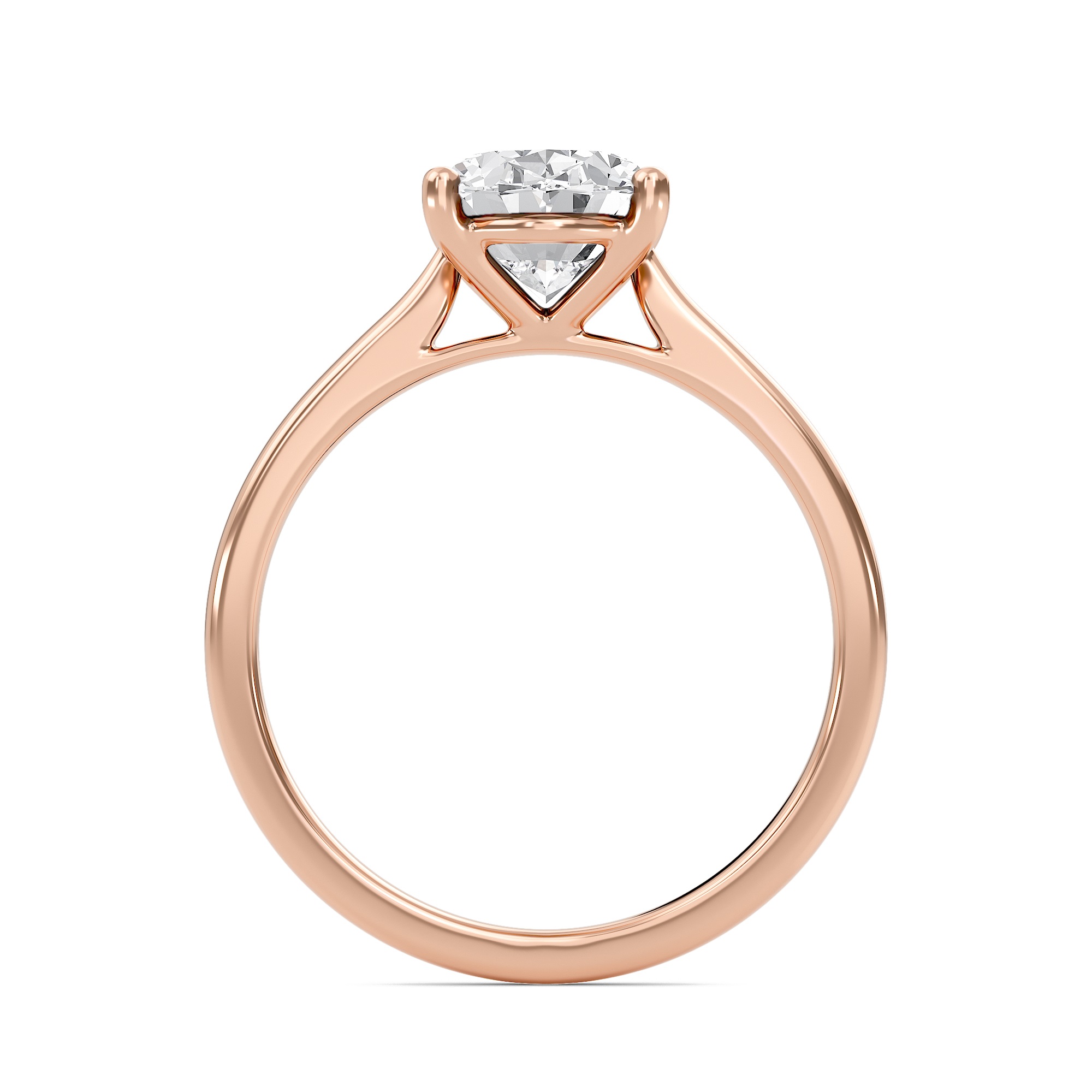 Oval Classic Solitaire Cathedral Ring