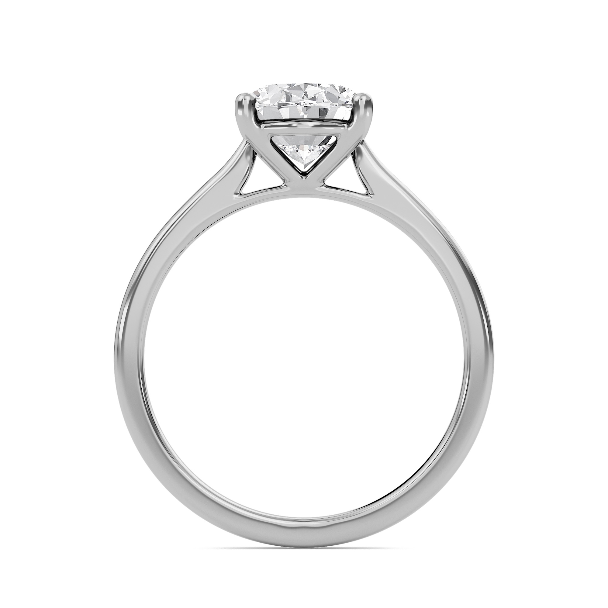 Oval Classic Solitaire Cathedral Ring