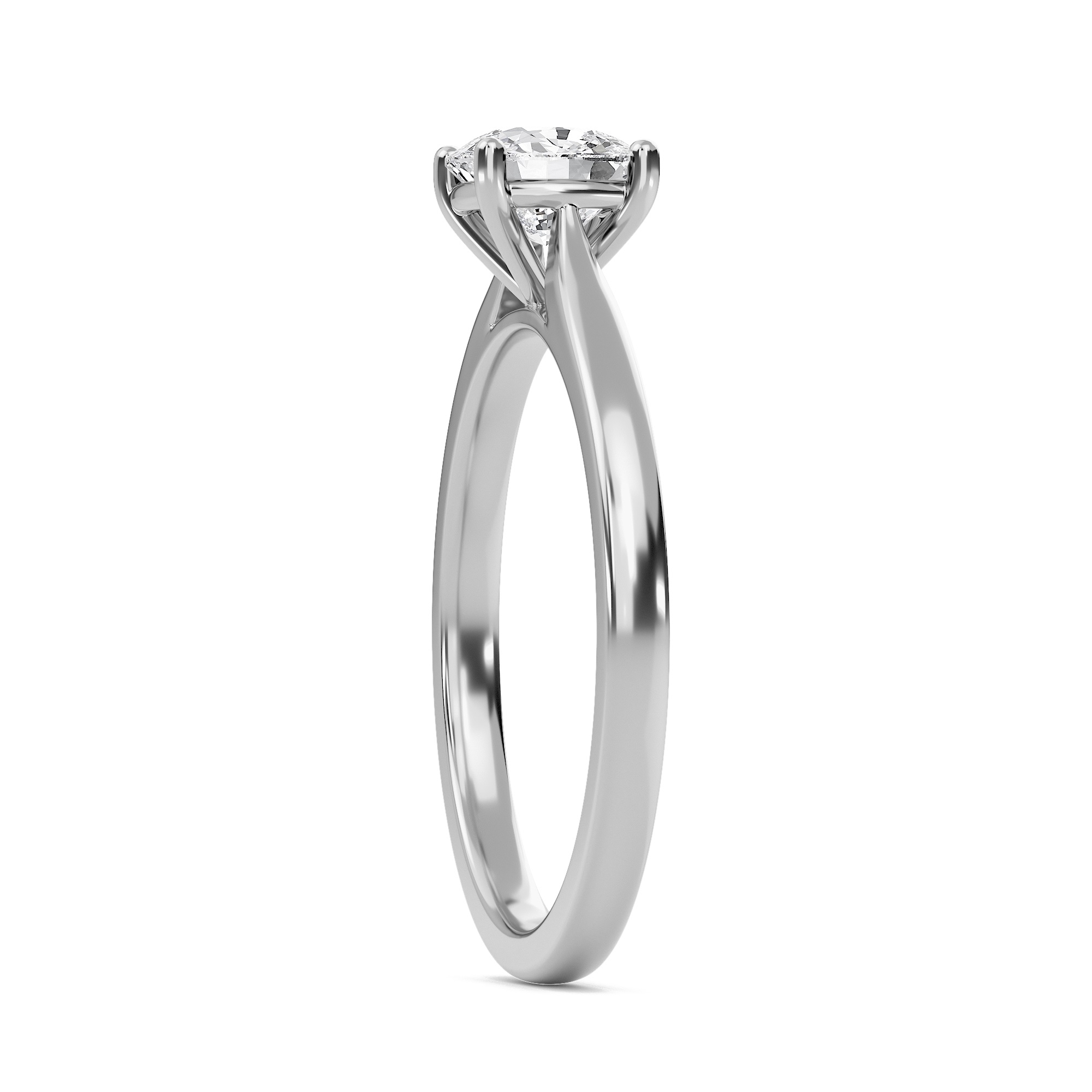 Cushion Classic Solitaire Cathedral Ring