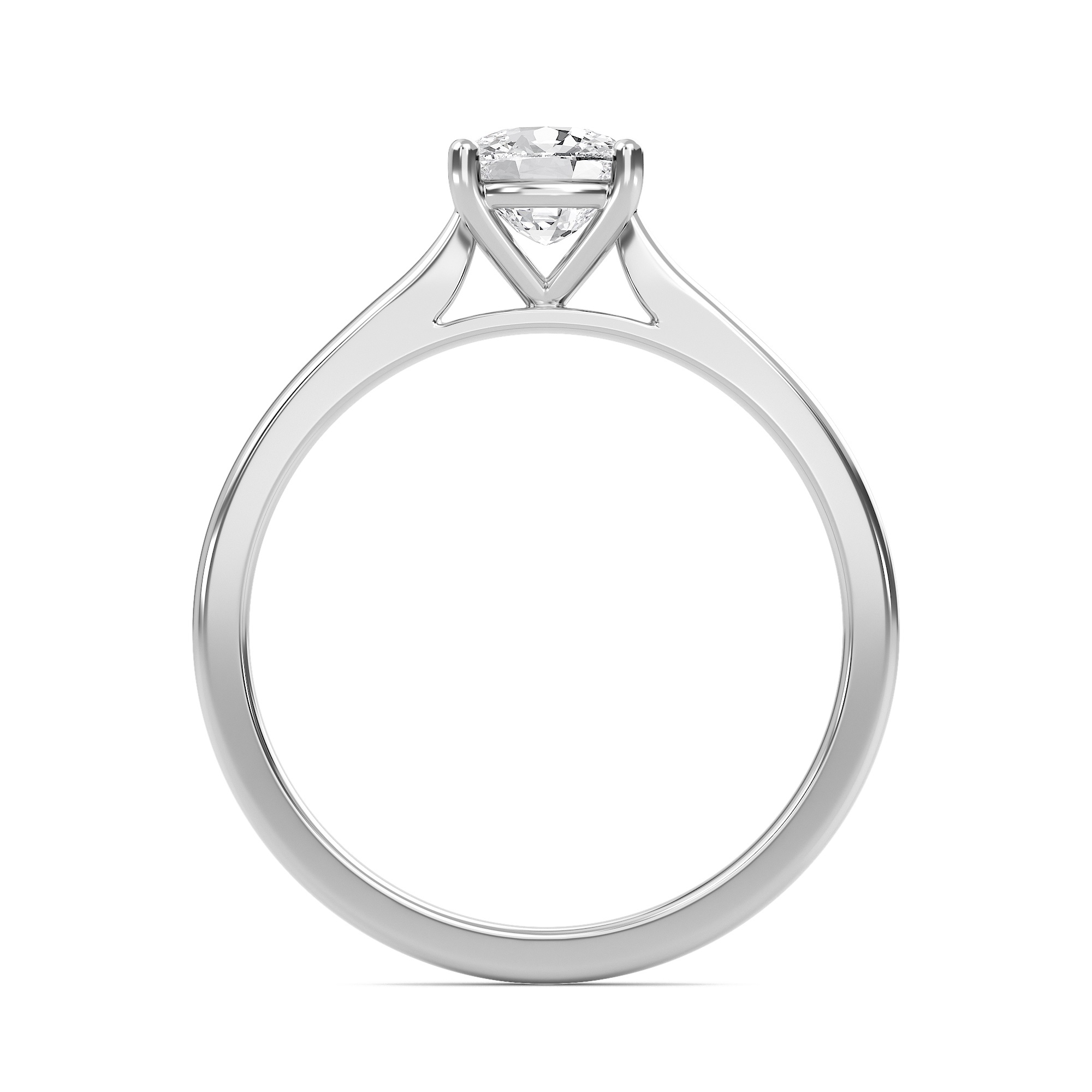 Cushion Classic Solitaire Cathedral Ring
