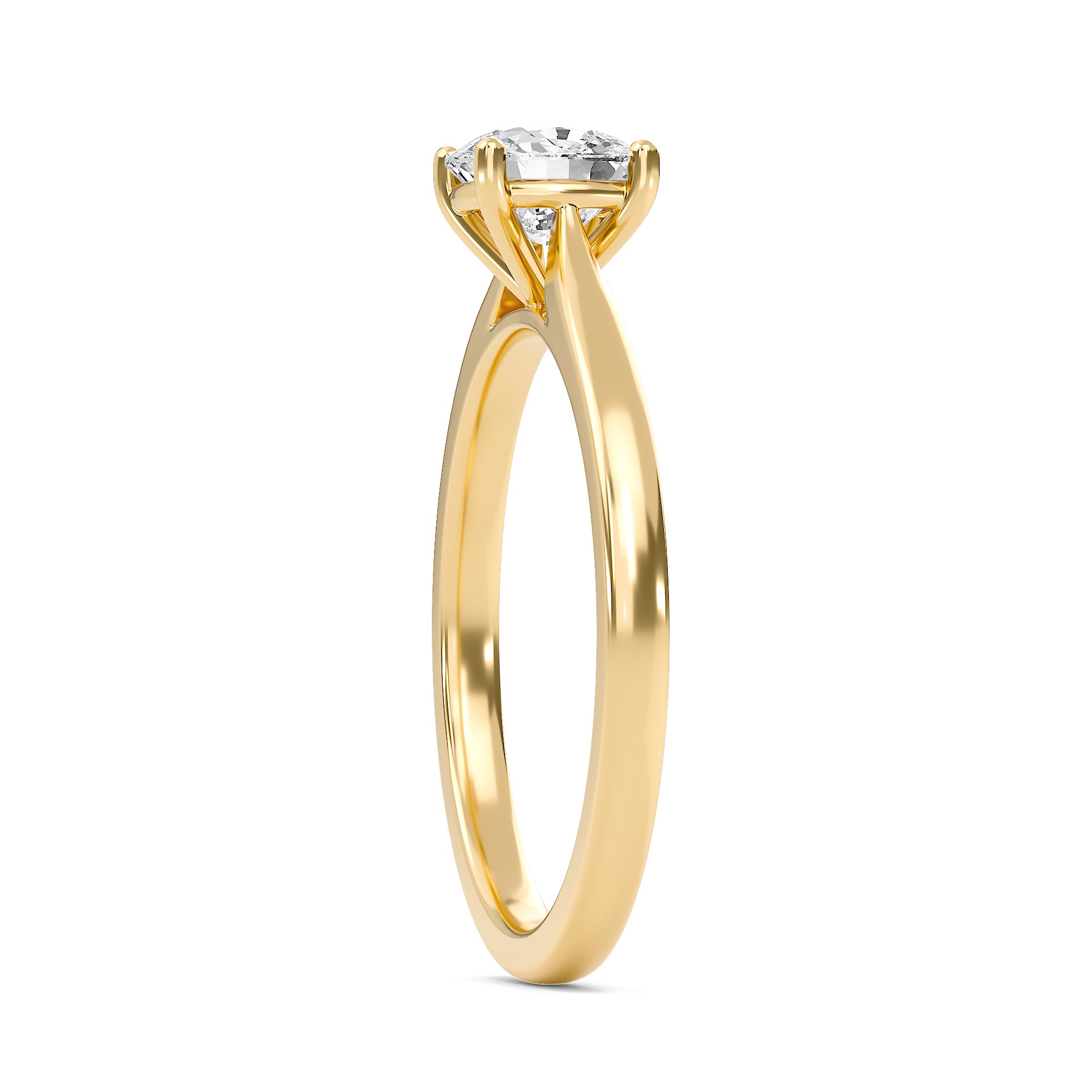 Cushion Classic Solitaire Cathedral Ring