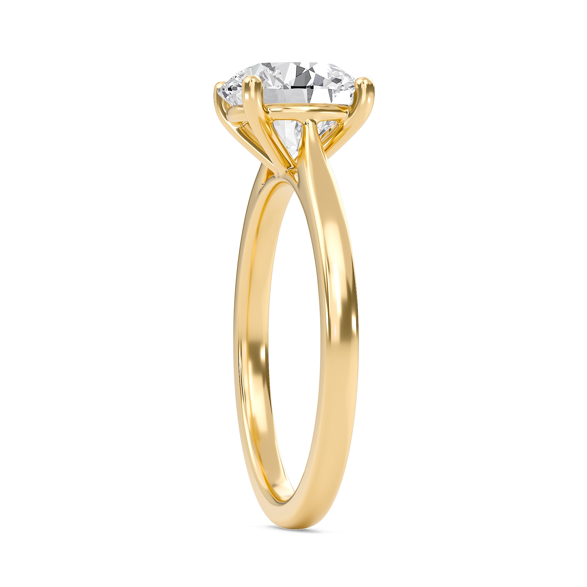 Round Classic Solitaire Cathedral Ring