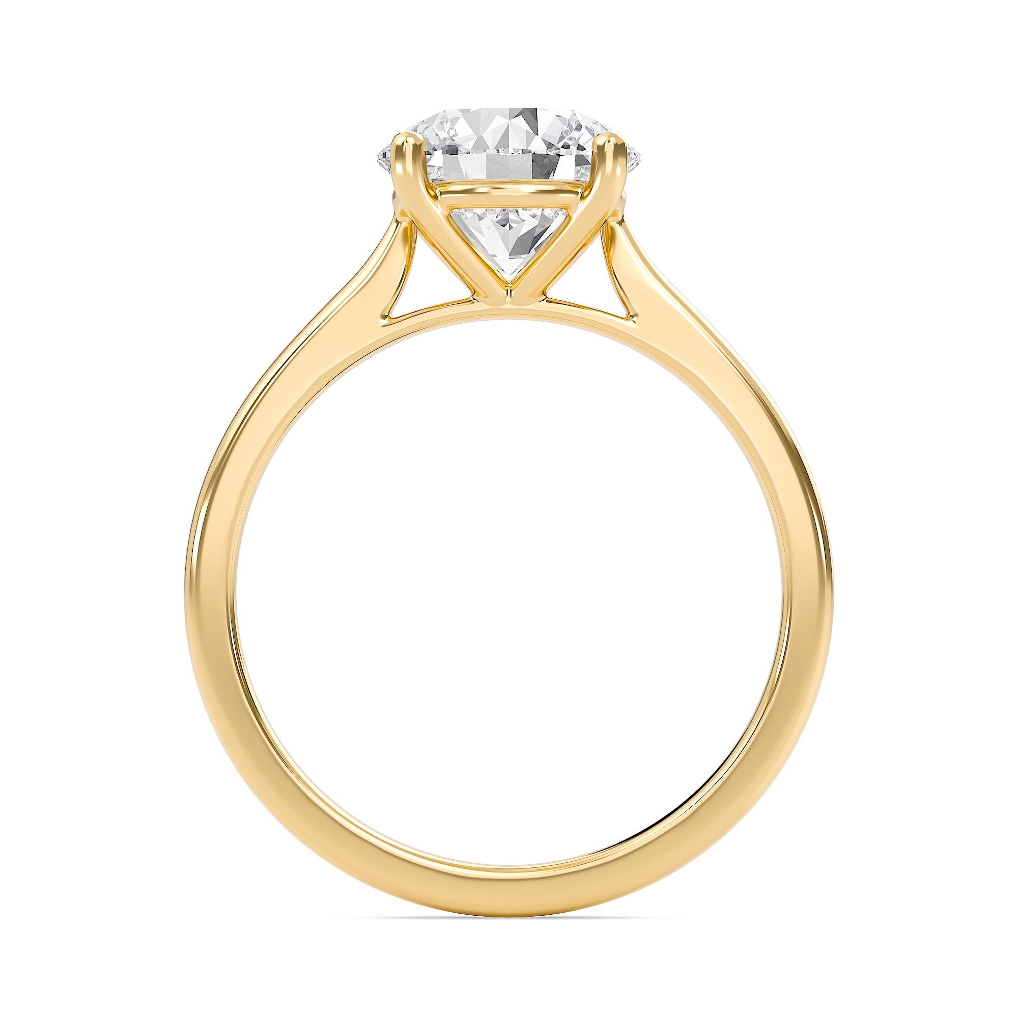 Round Classic Solitaire Cathedral Ring