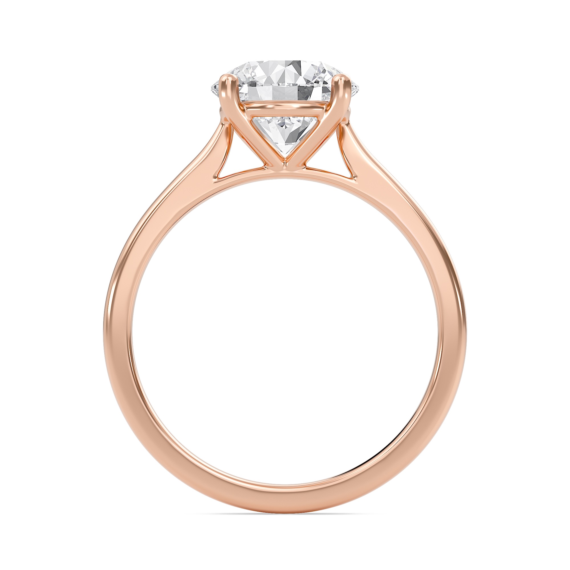 Round Classic Solitaire Cathedral Ring