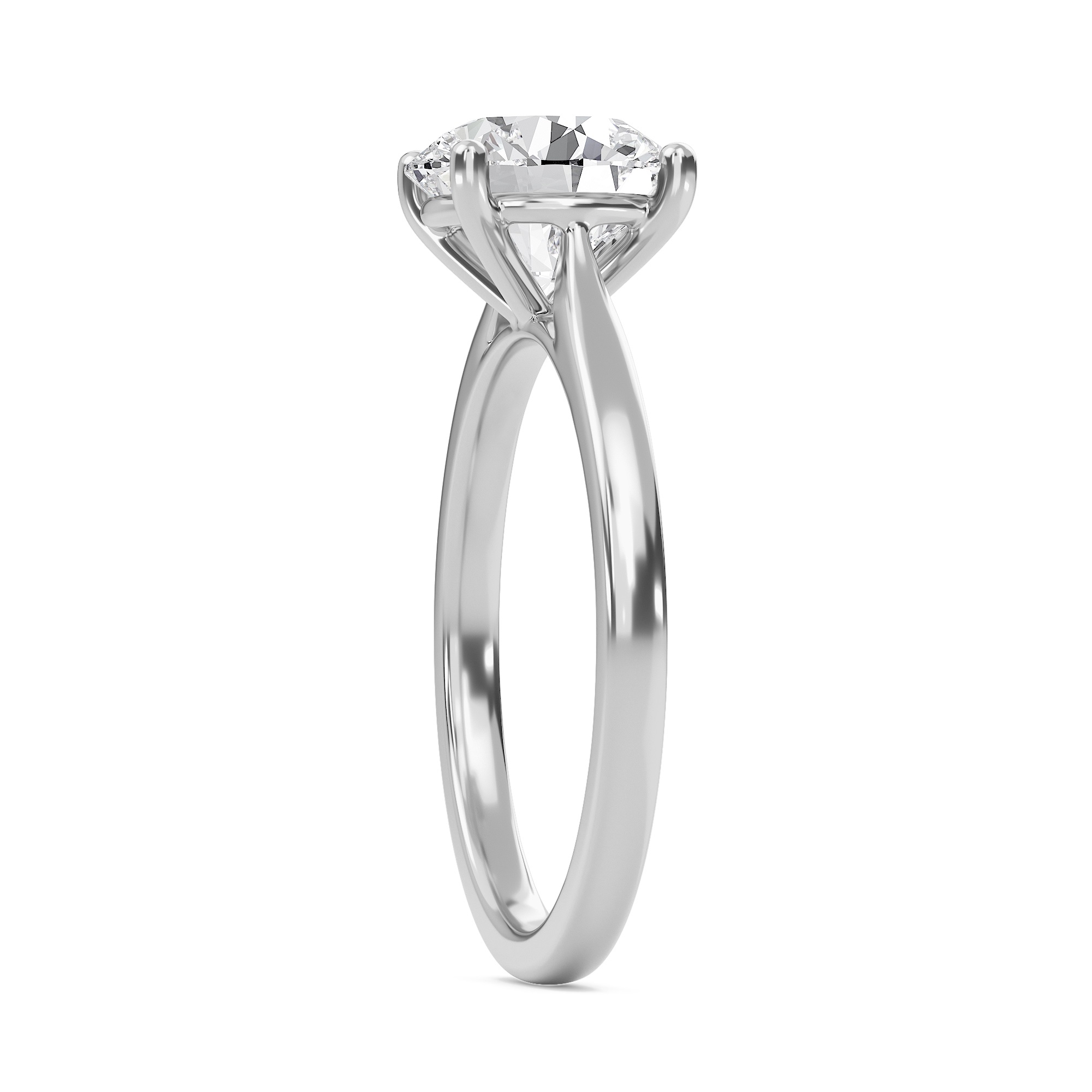 Round Classic Solitaire Cathedral Ring