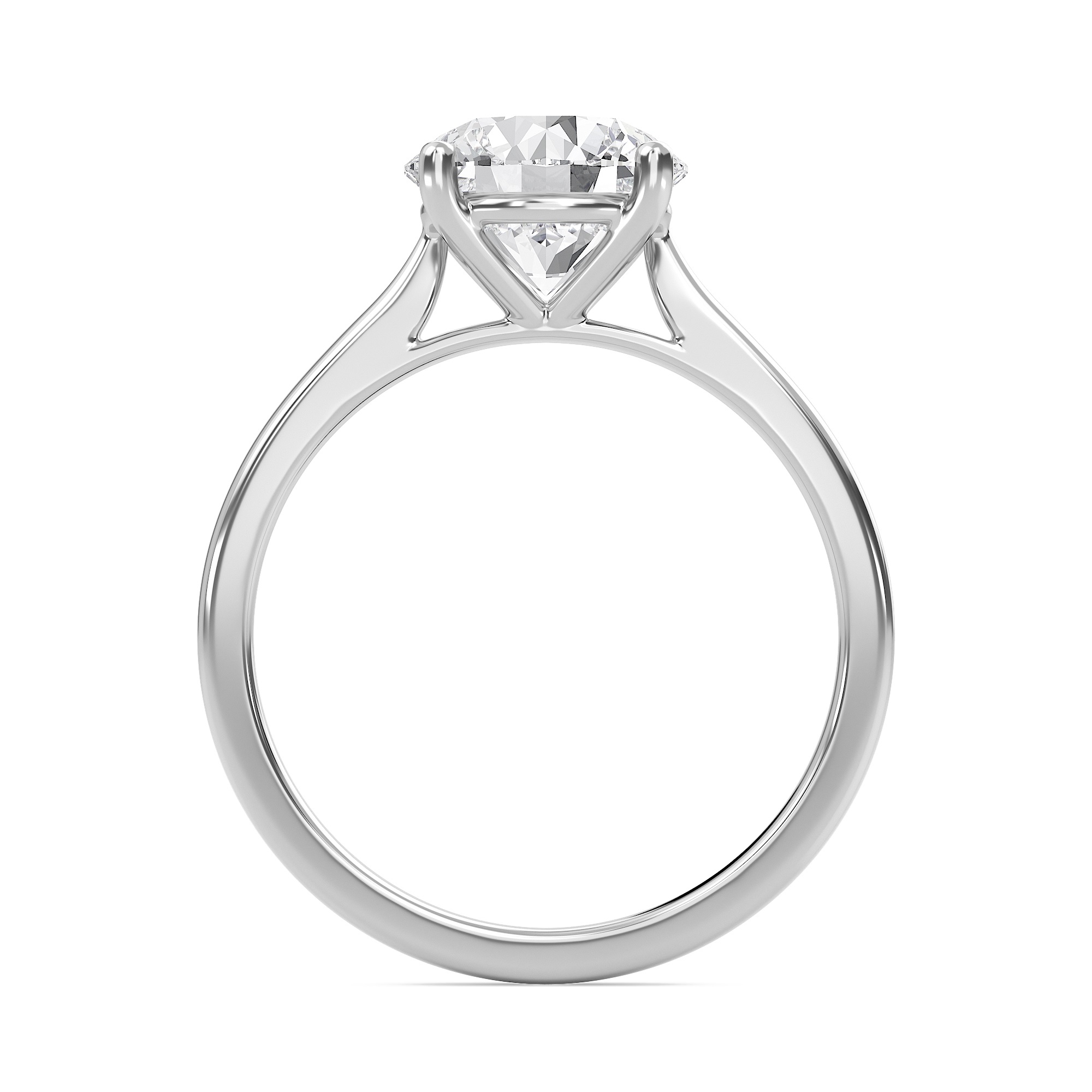 Round Classic Solitaire Cathedral Ring