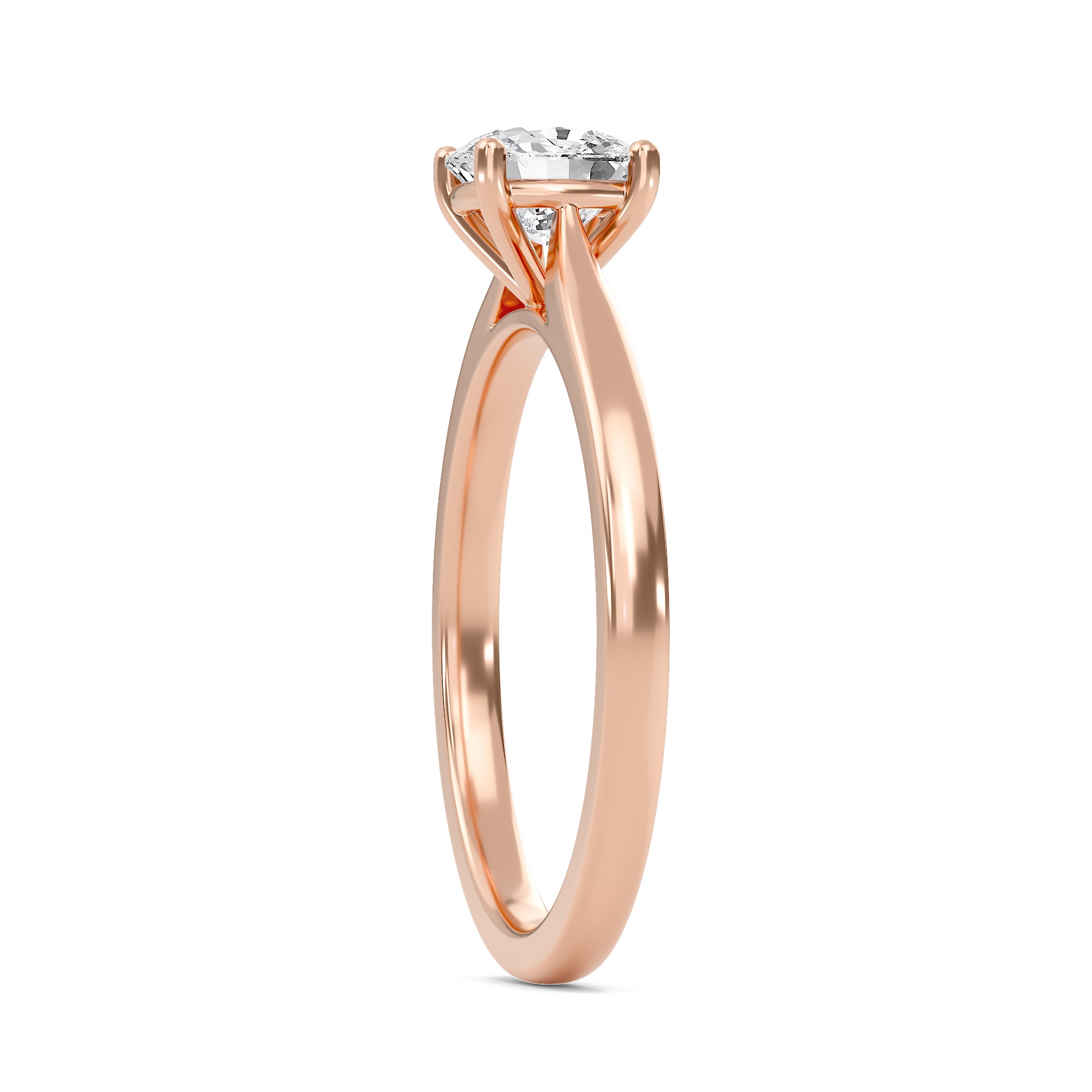 Cushion Classic Solitaire Cathedral Ring