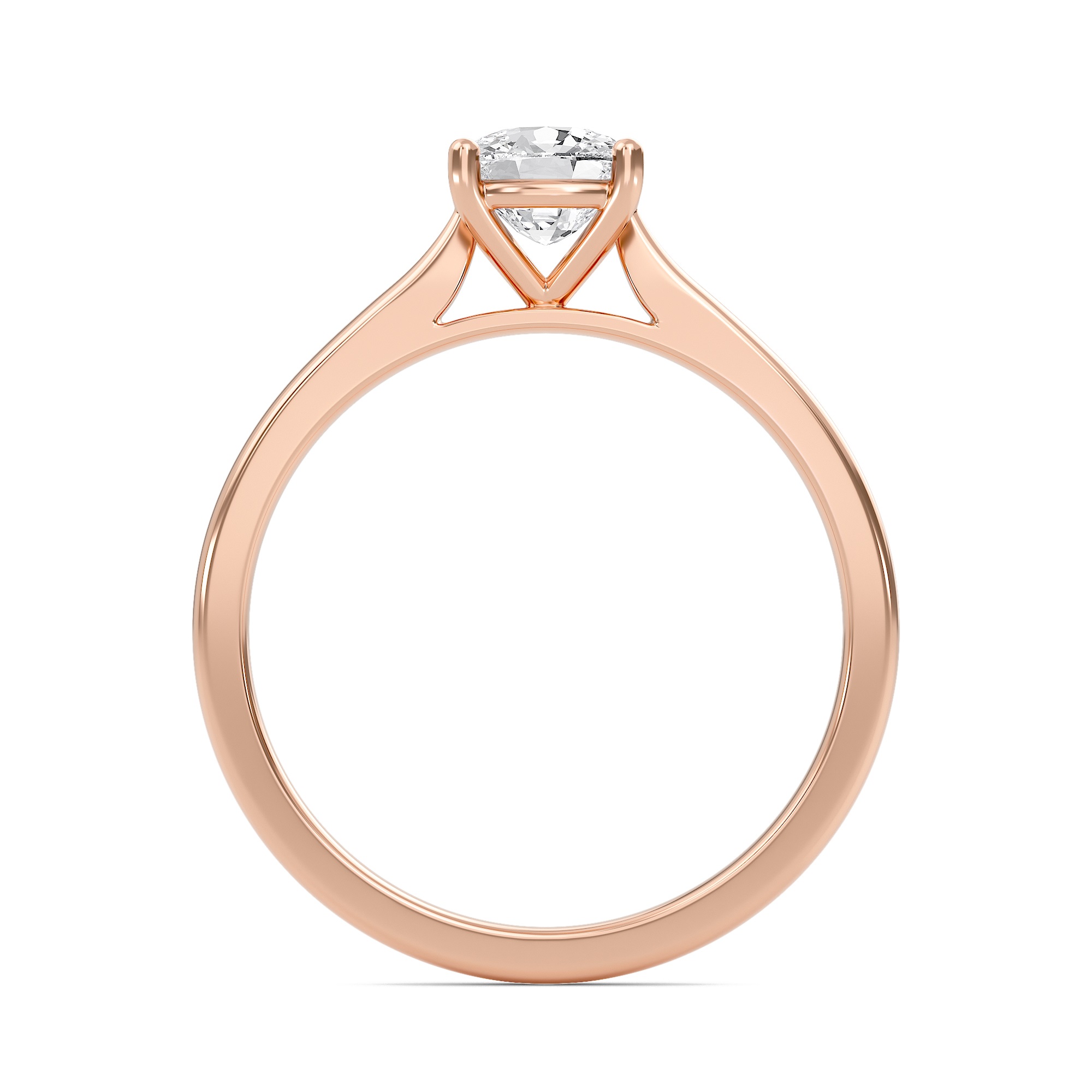 Cushion Classic Solitaire Cathedral Ring