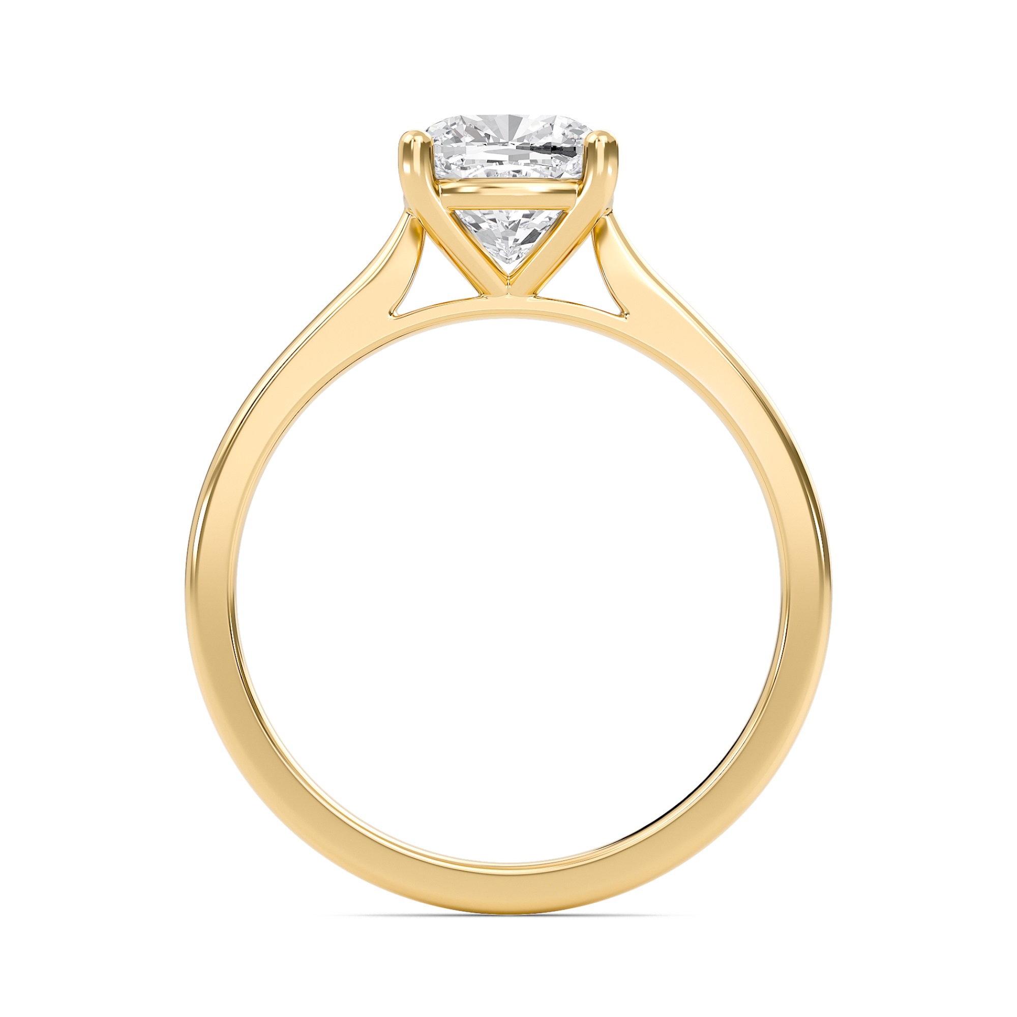 Cushion Classic Solitaire Cathedral Ring
