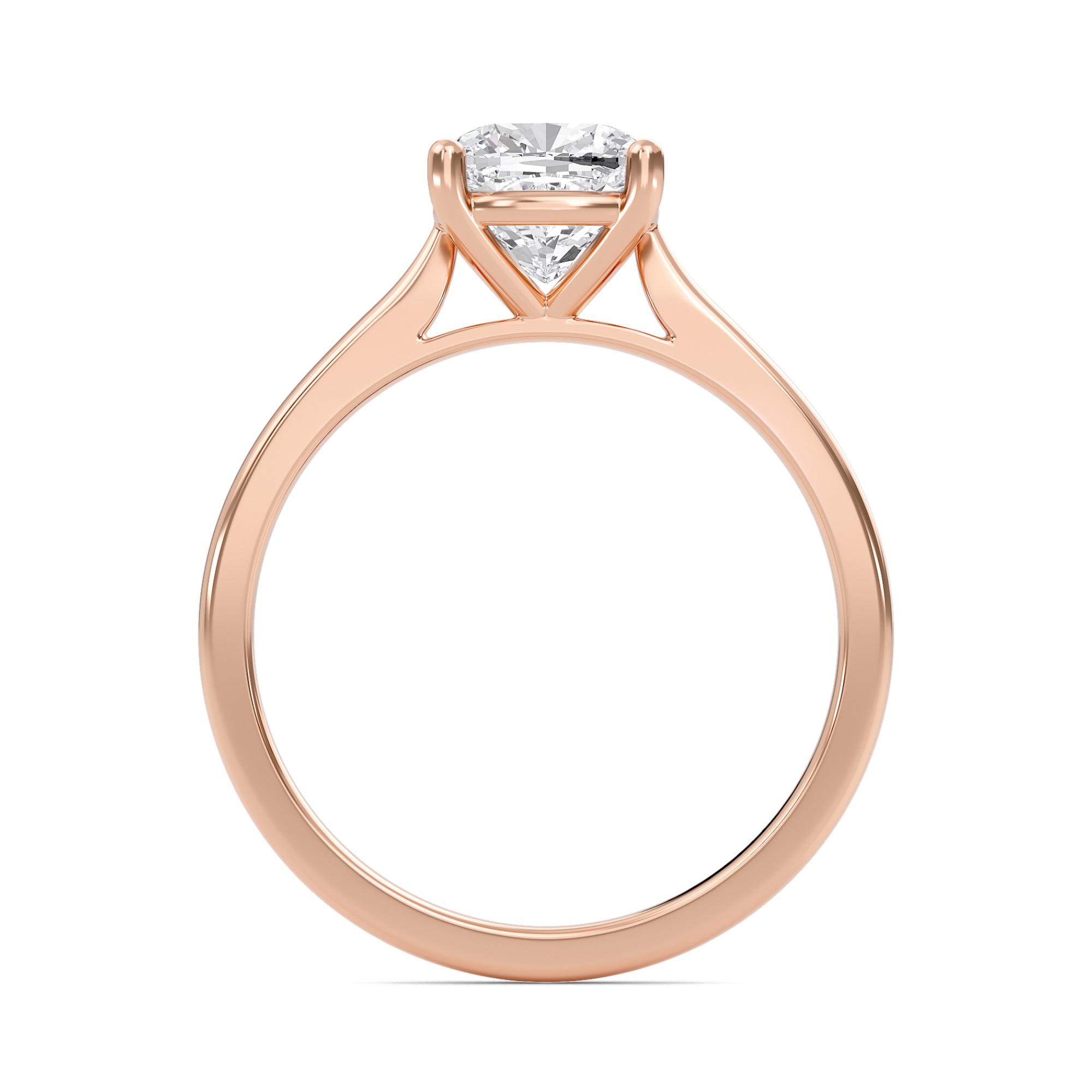 Cushion Classic Solitaire Cathedral Ring