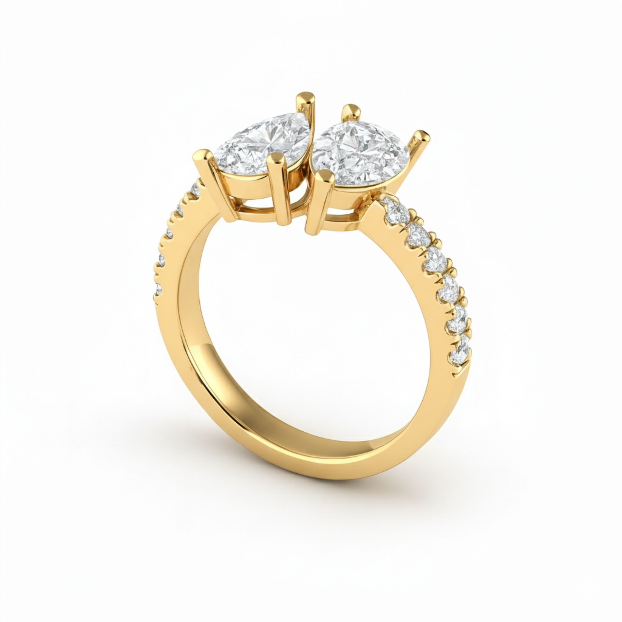 Toi-Et-Moi Duet Pear Ring