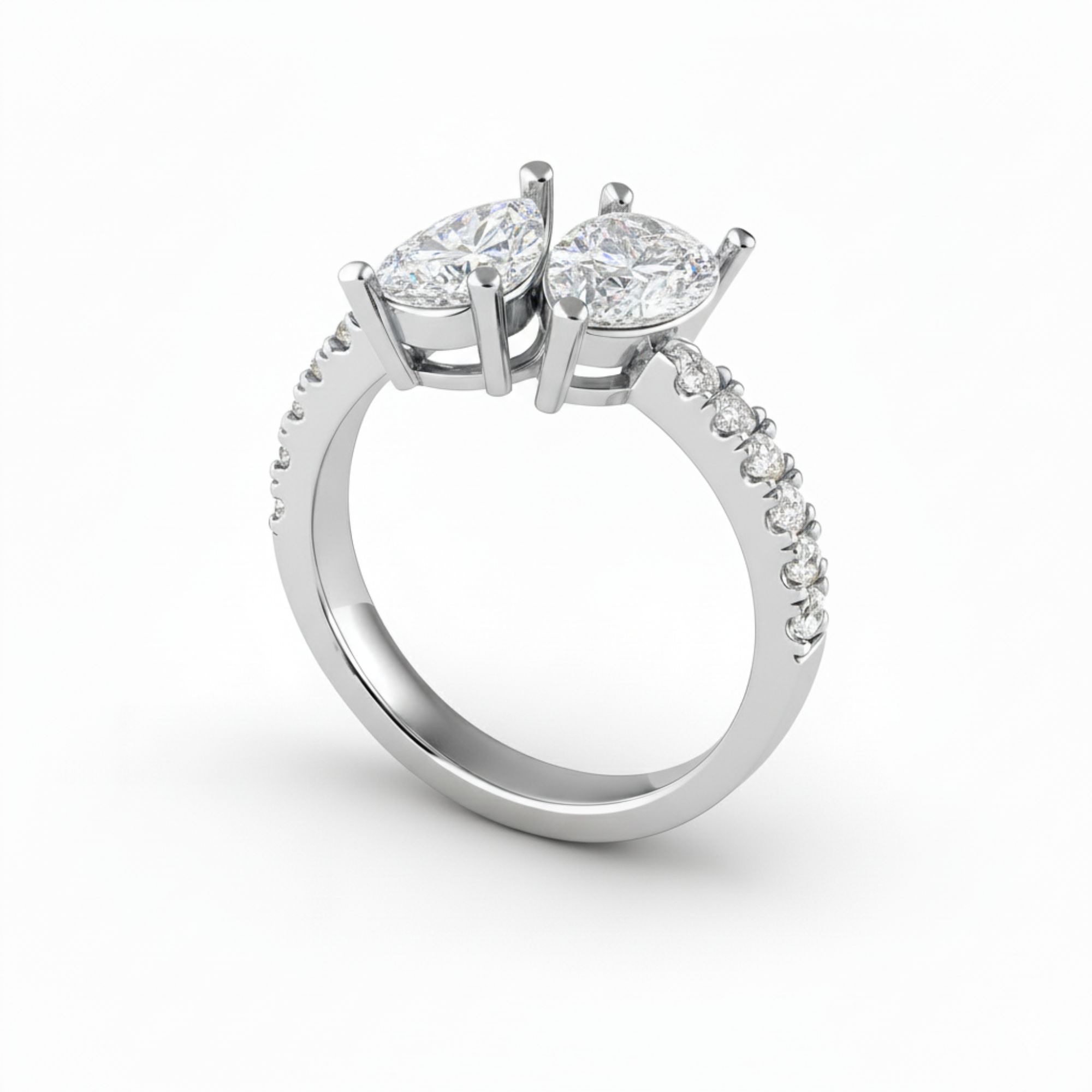 Toi-Et-Moi Duet Pear Ring