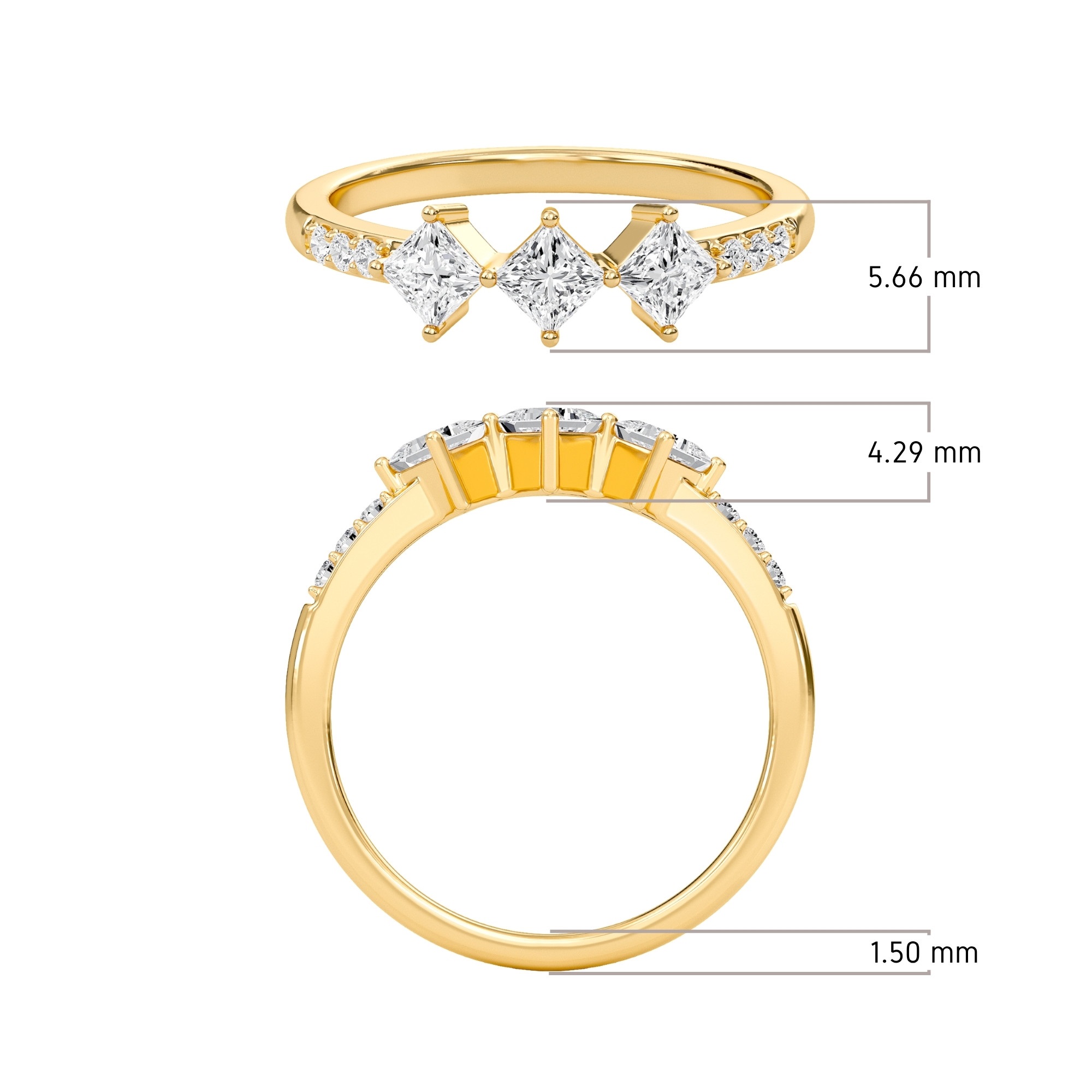 Diamond Essence Three Stone Ring