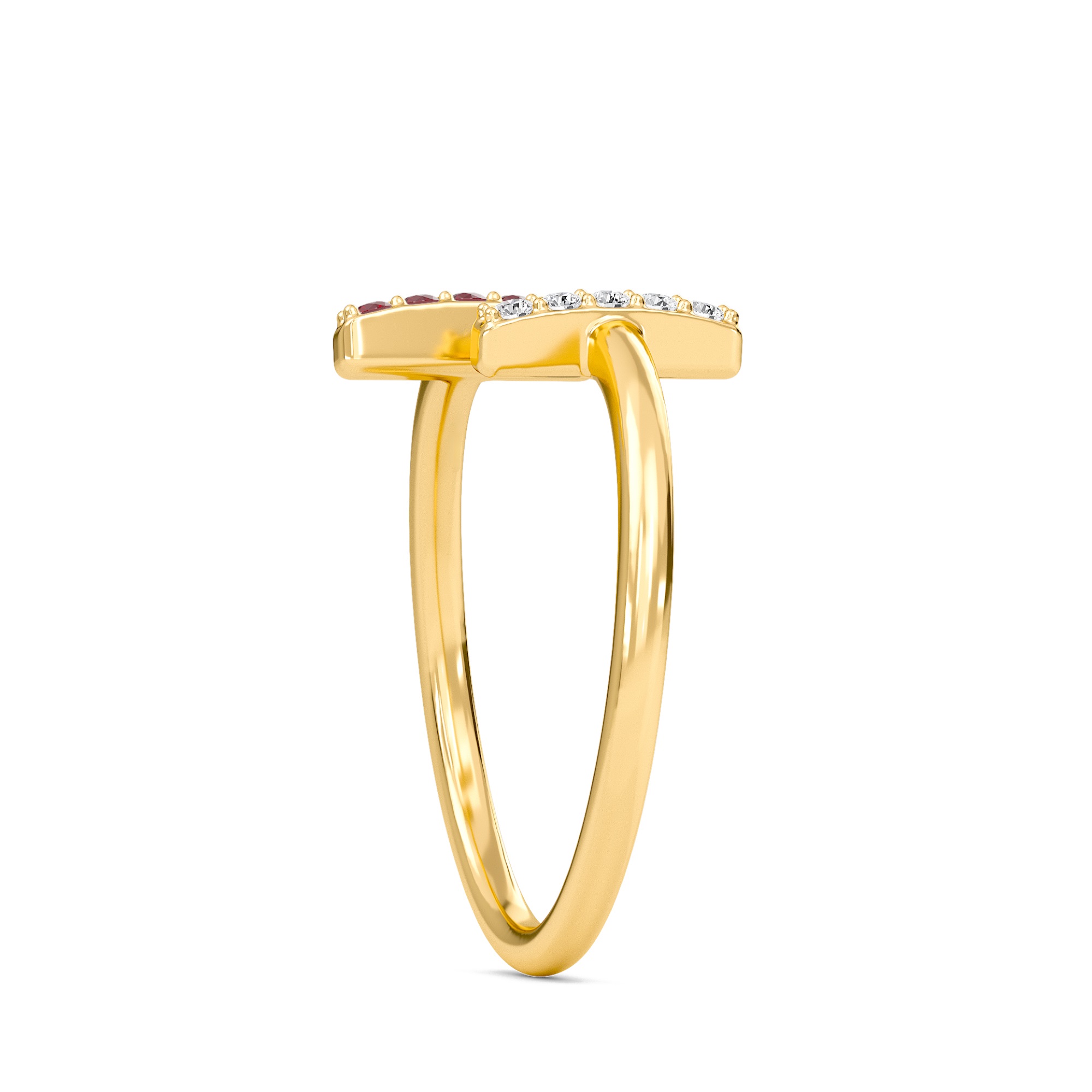 Linear Ruby Open Ring