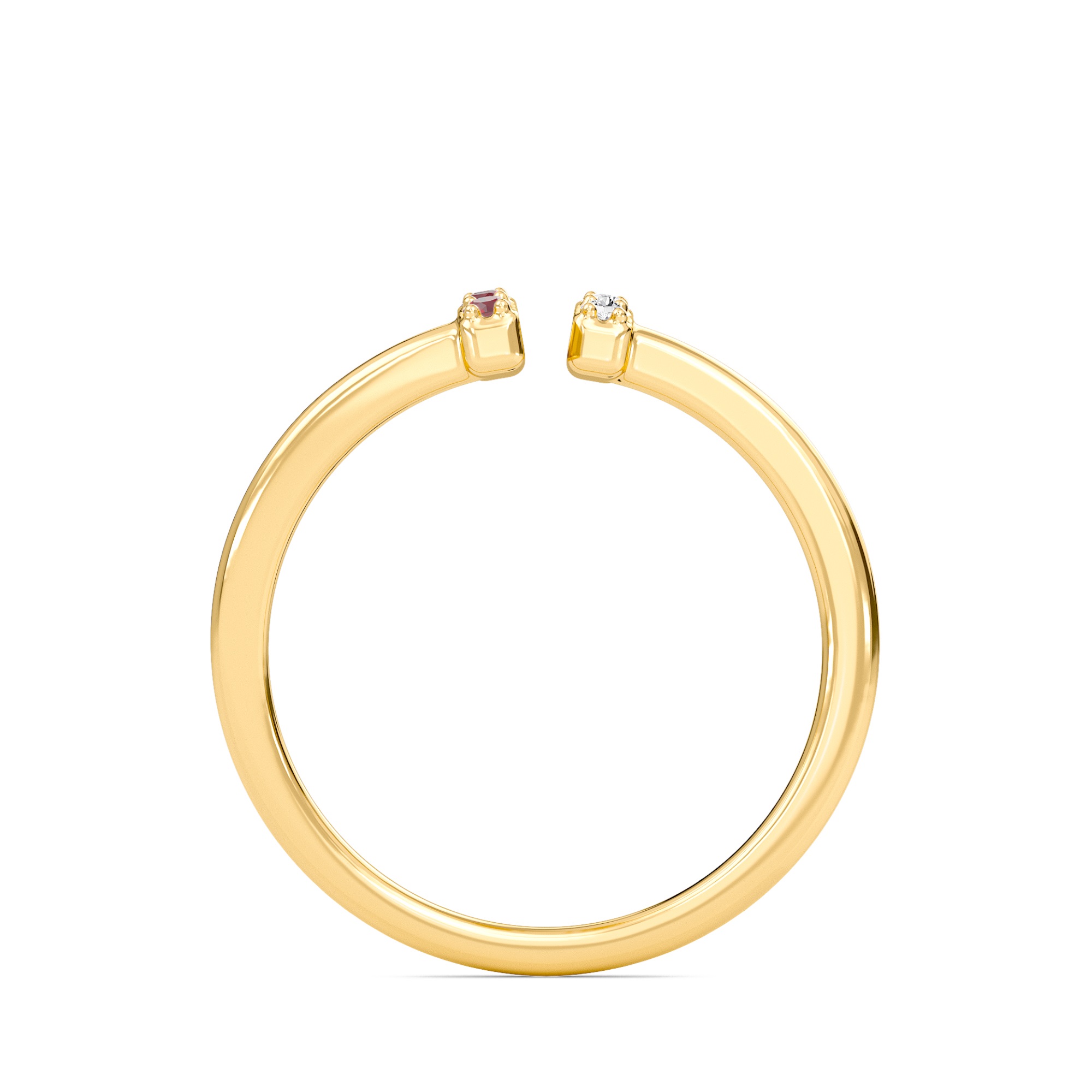 Linear Ruby Open Ring