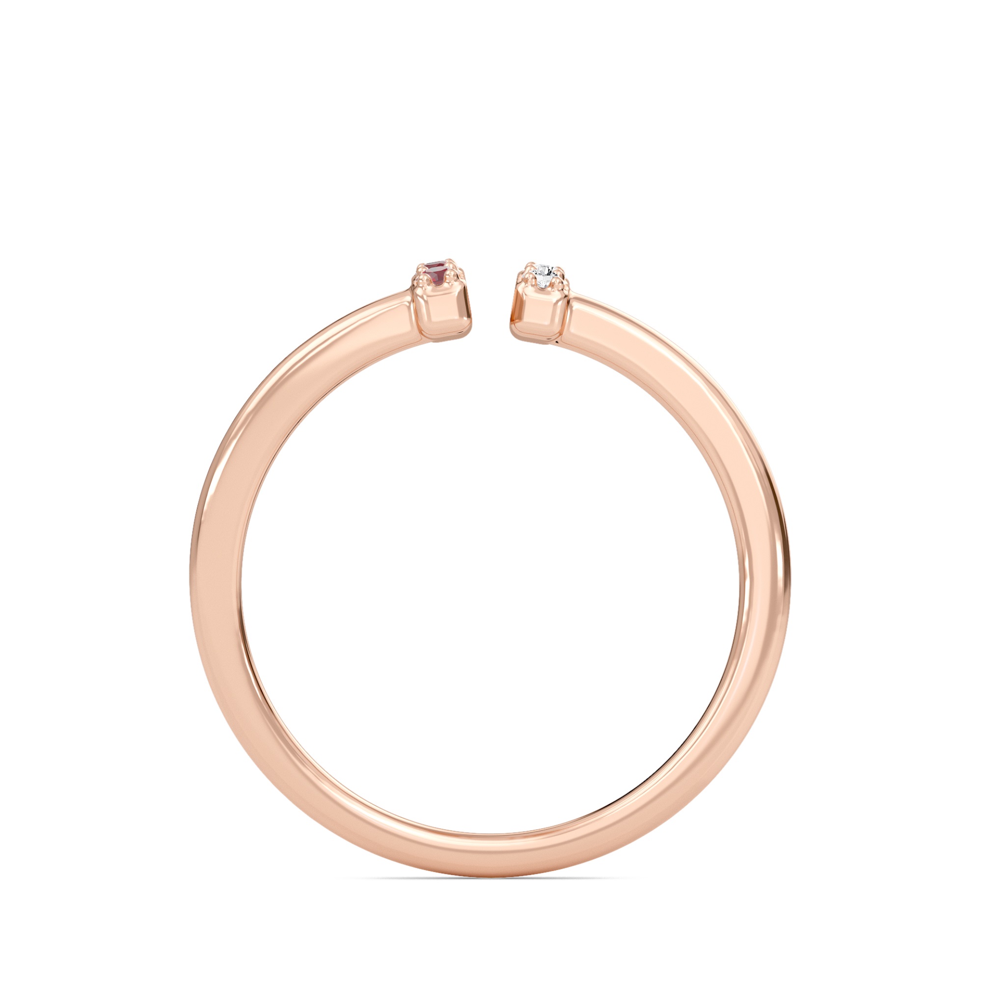 Linear Ruby Open Ring