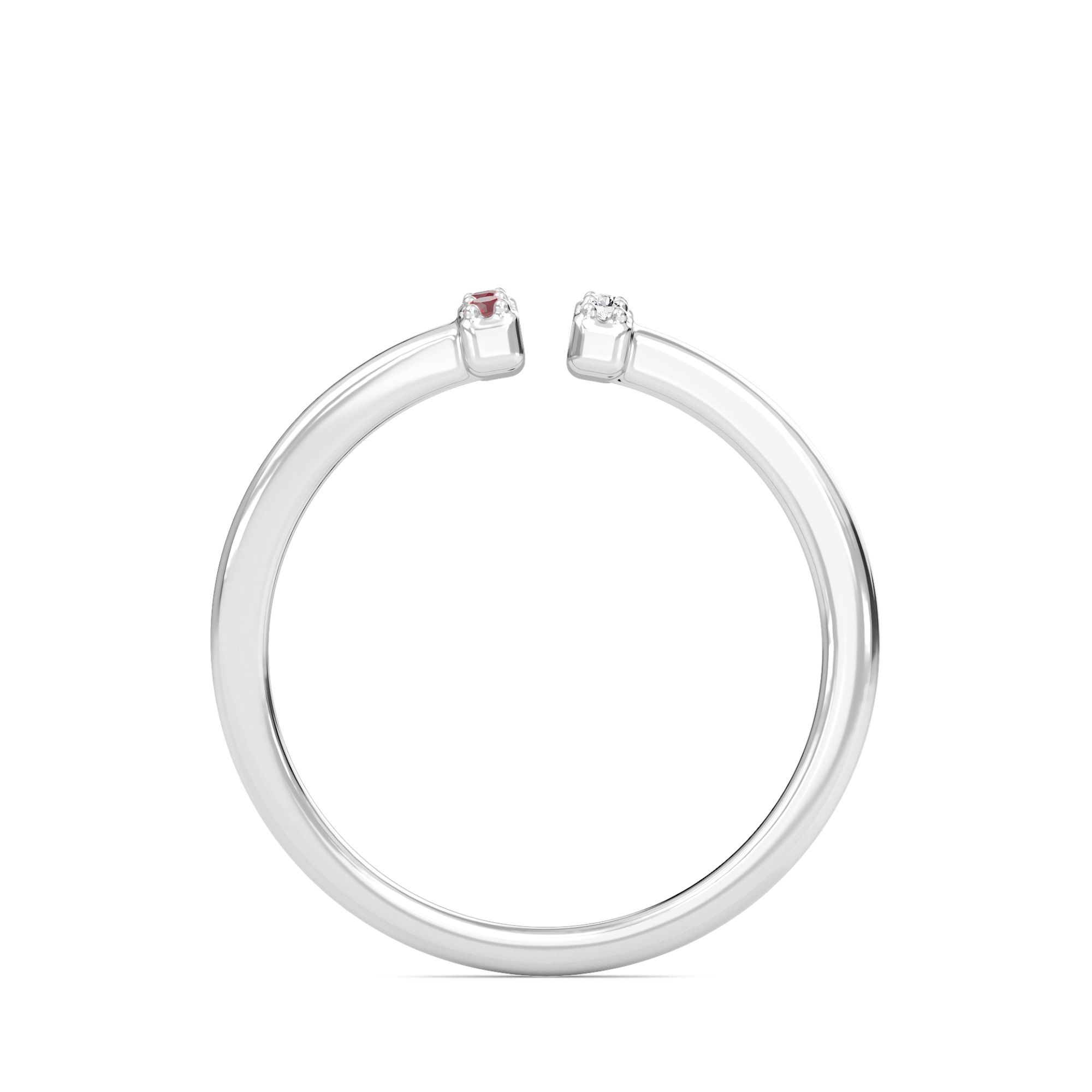 Linear Ruby Open Ring