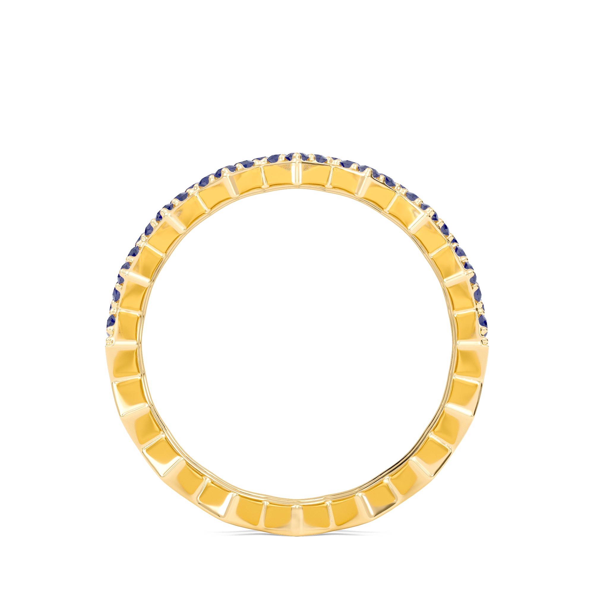 Duet Row Blue Sapphire Band