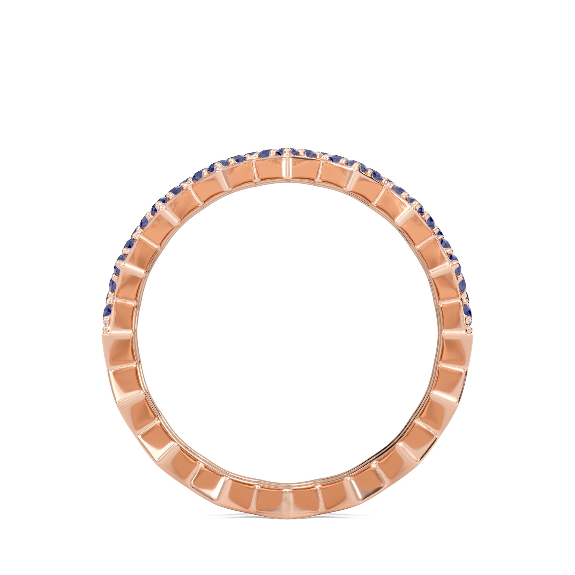 Duet Row Blue Sapphire Band