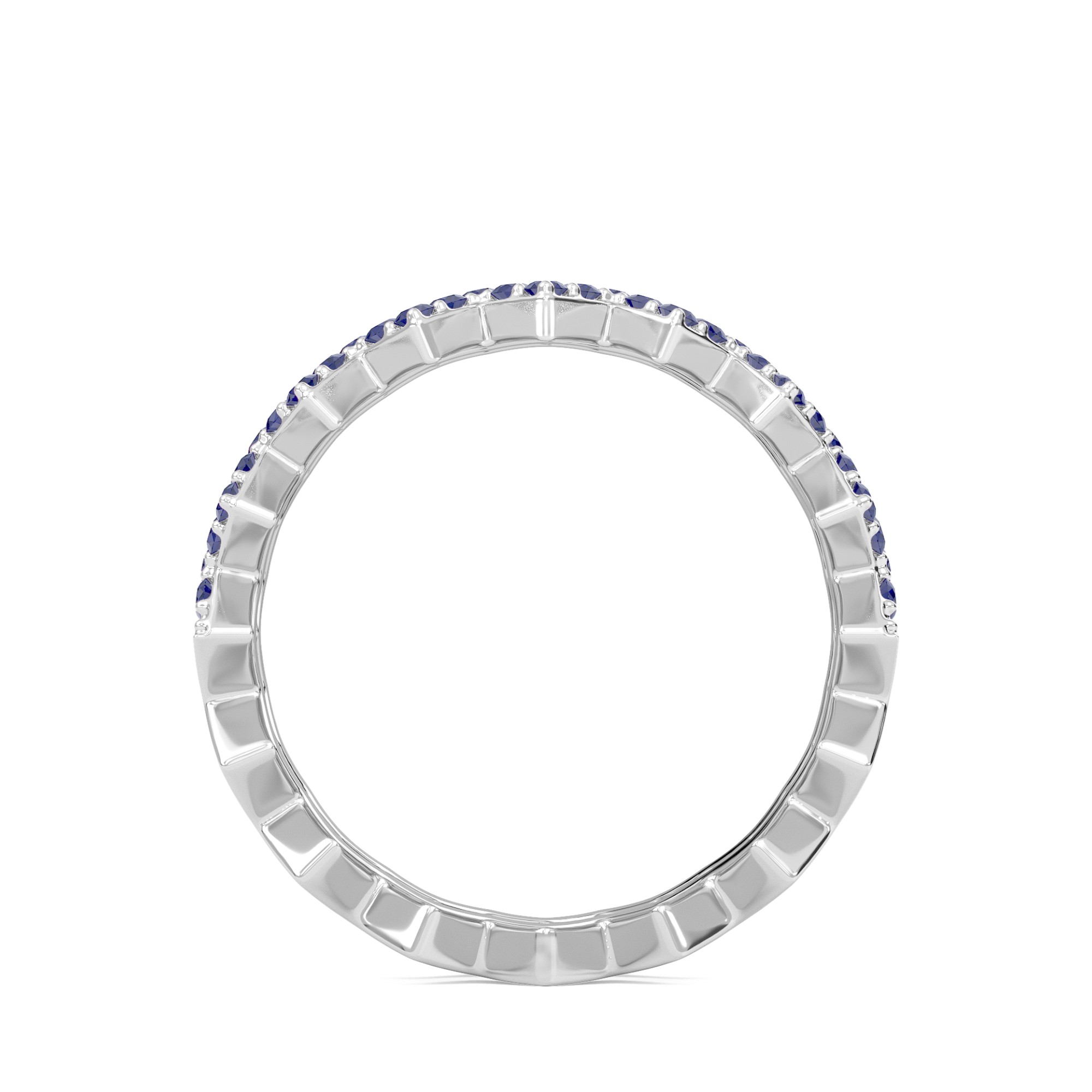 Duet Row Blue Sapphire Band