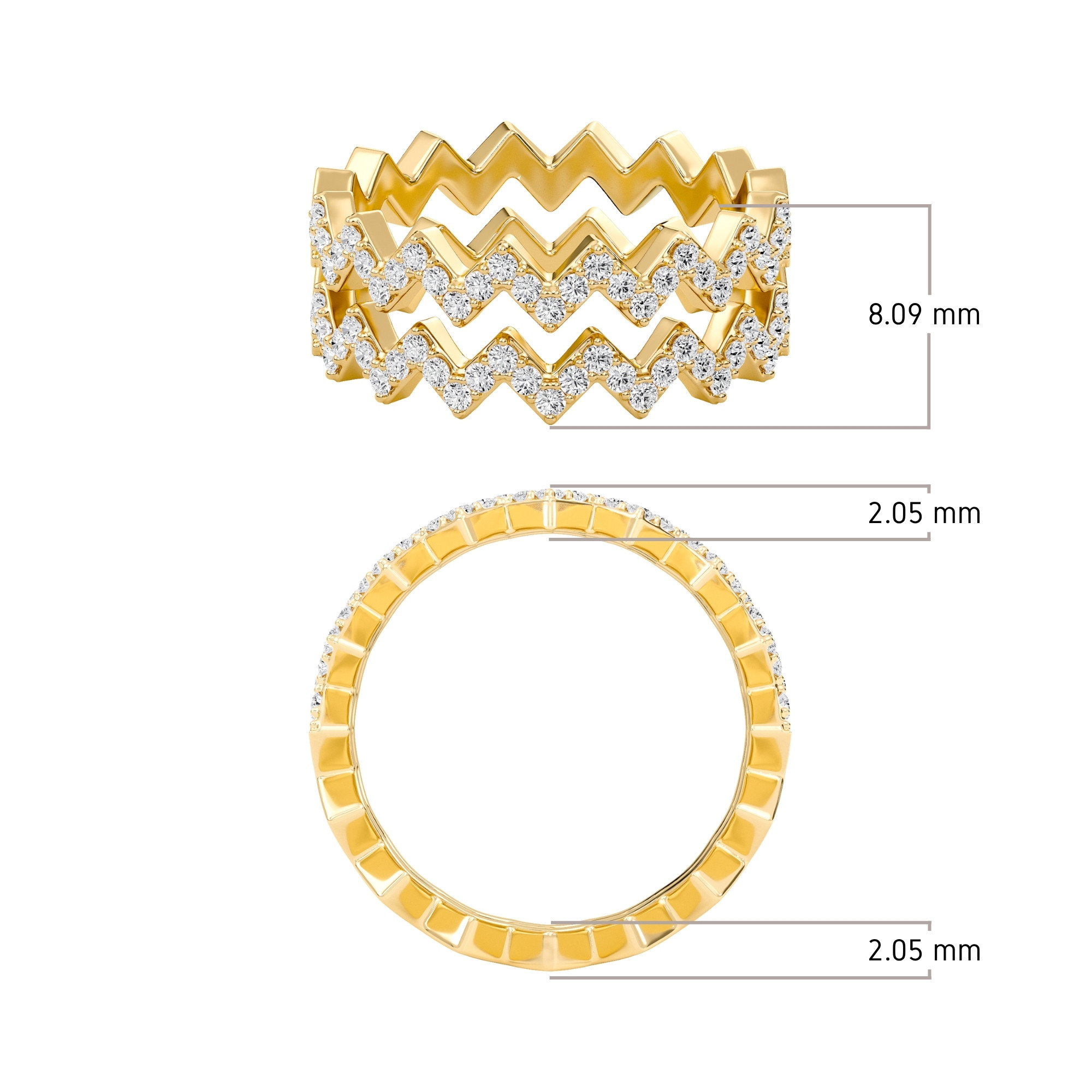 Duet row Zig Zag Band