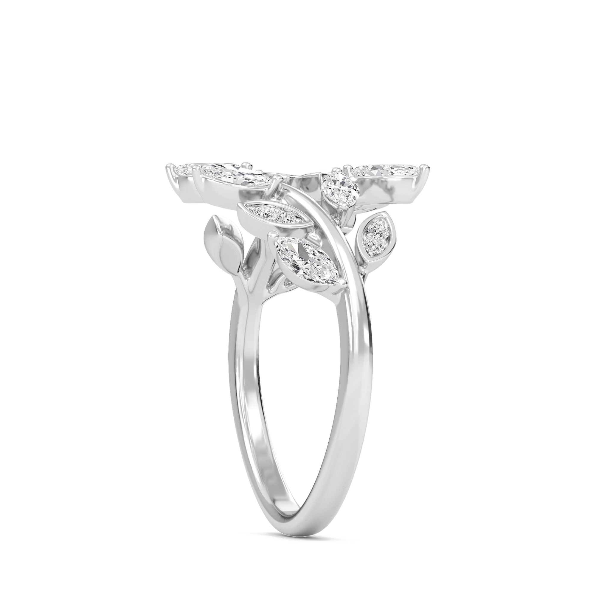 Leaf Diamond Open Ring