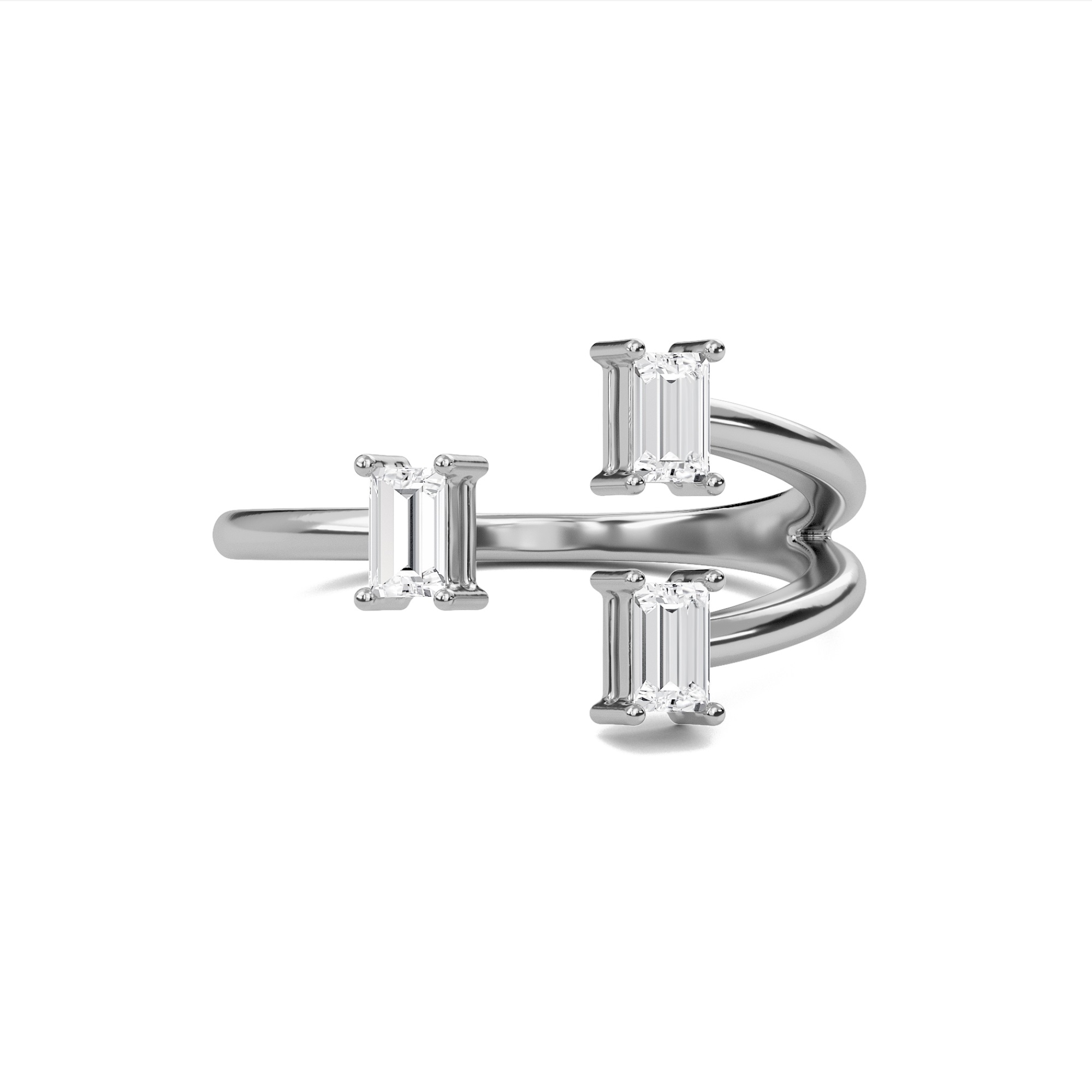 Three Stone Open Ring