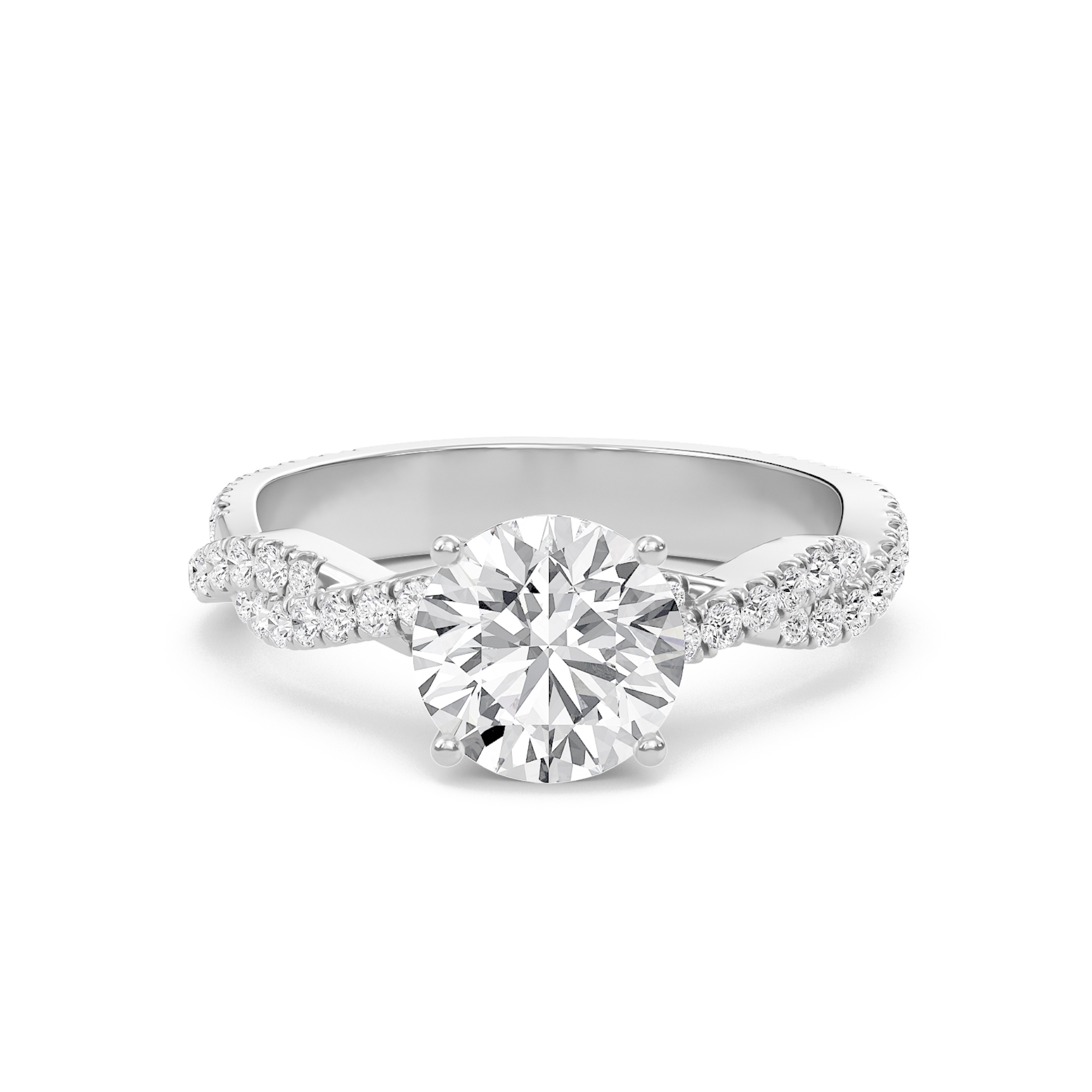 Round Twisted Band Engagement Ring