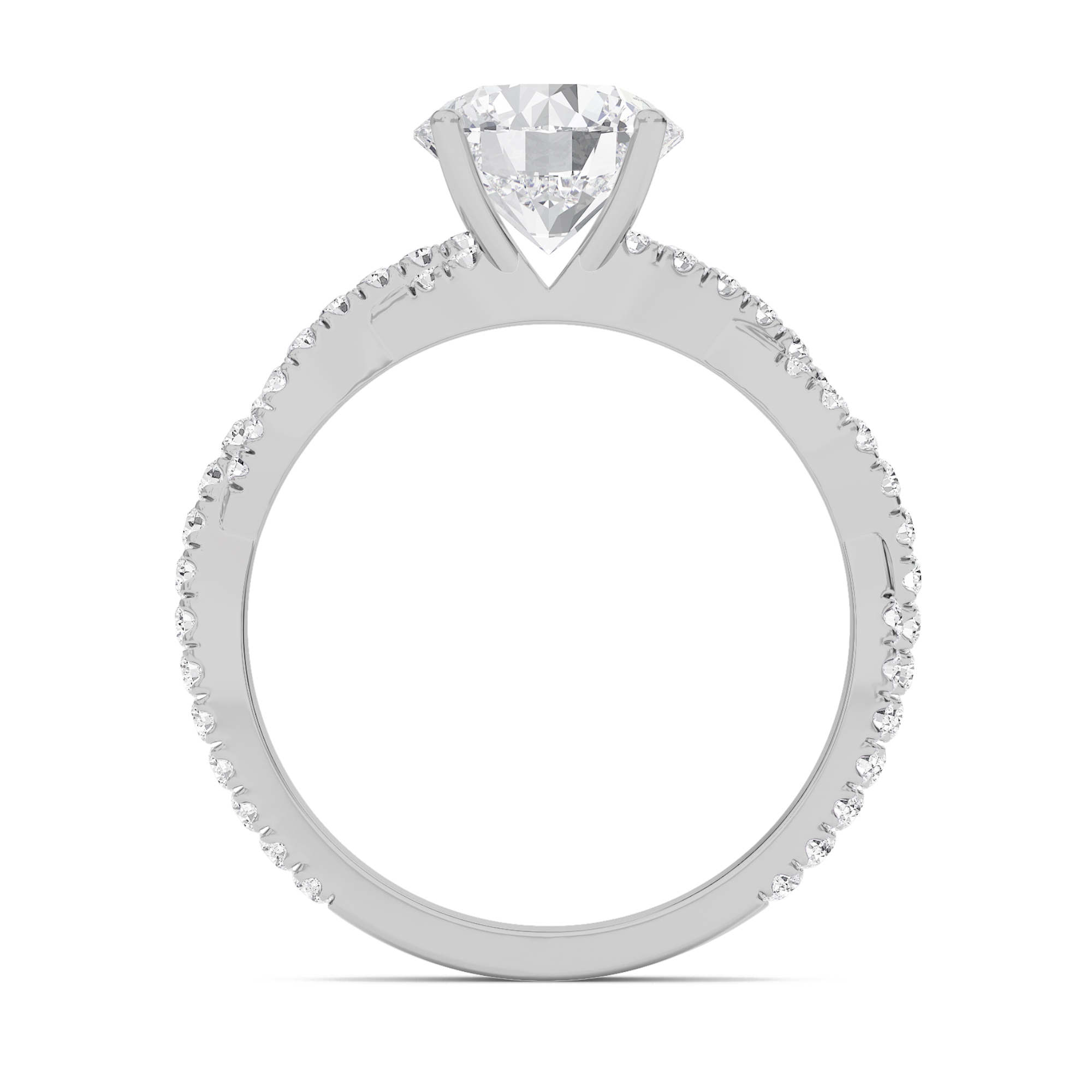 Round Twisted Band Engagement Ring