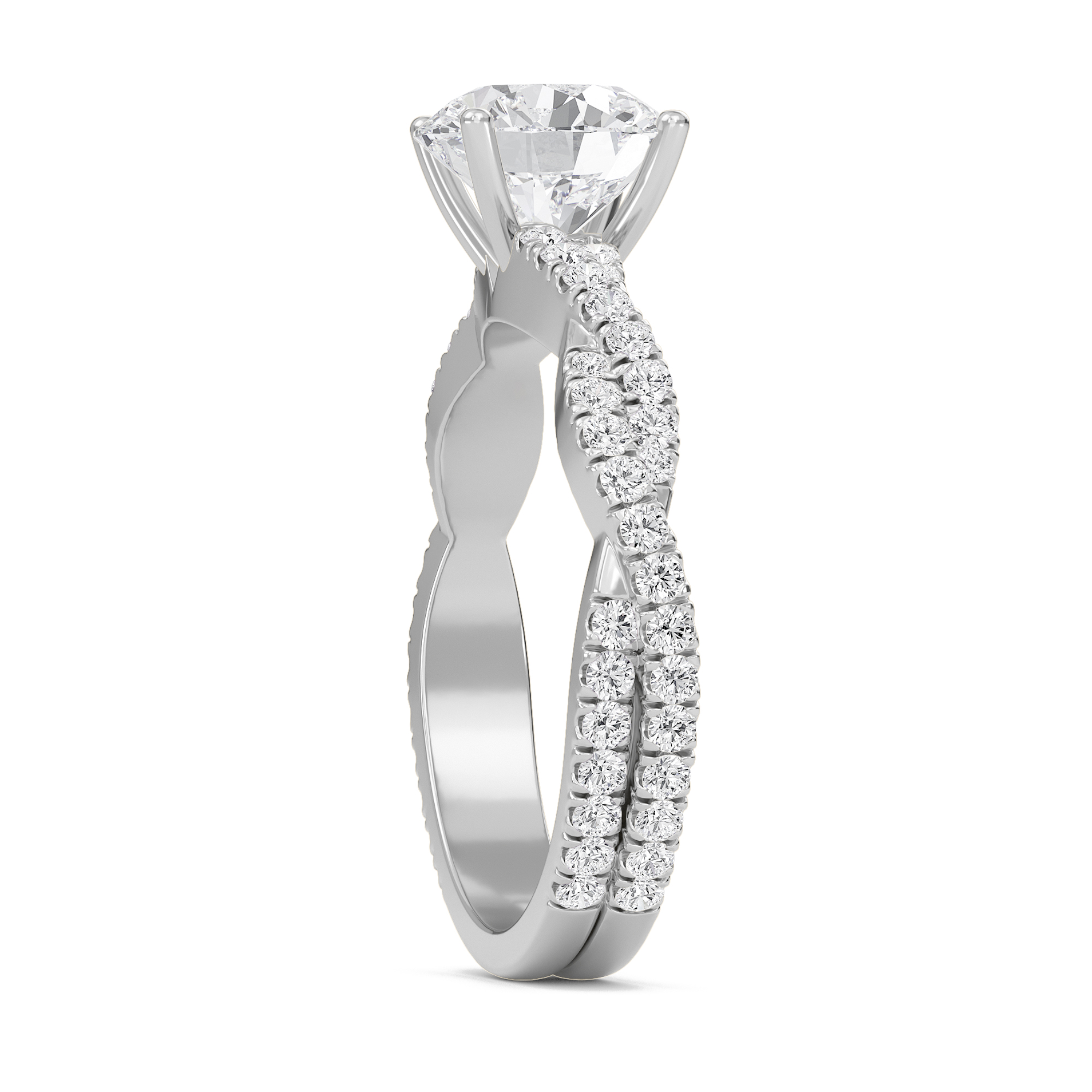 Round Twisted Band Engagement Ring